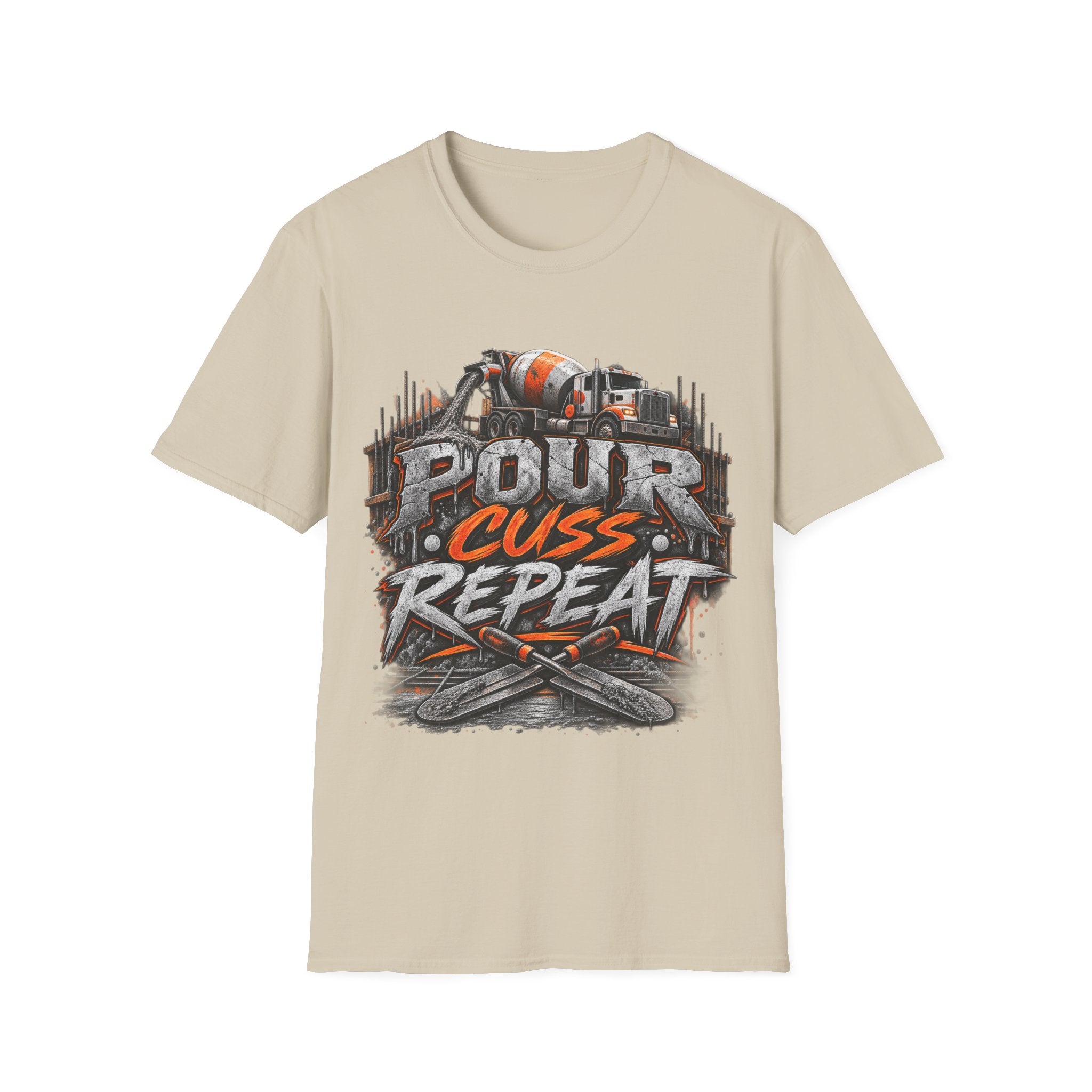 Pour Cuss Repeat Concrete Mixer T-Shirt