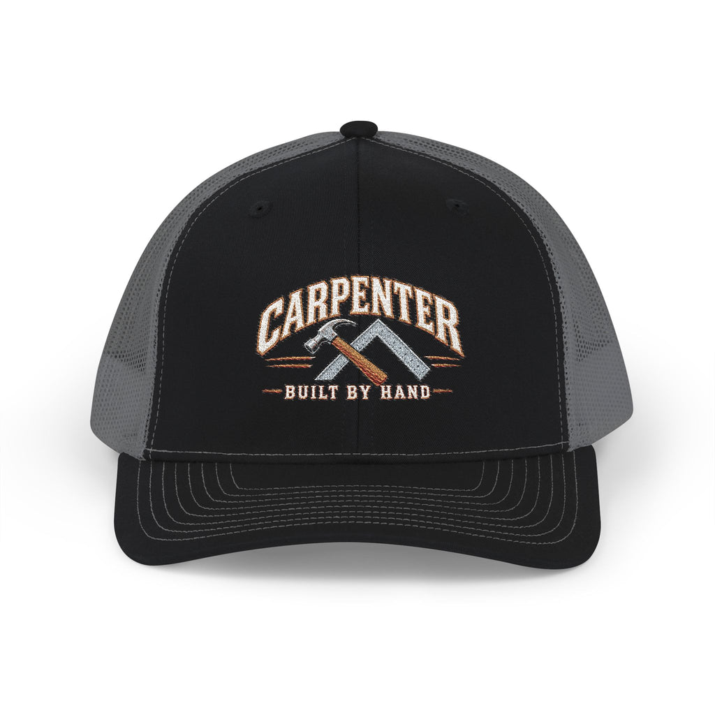Carpenter Trucker Cap – 'Built By Hand' Embroidered Snapback