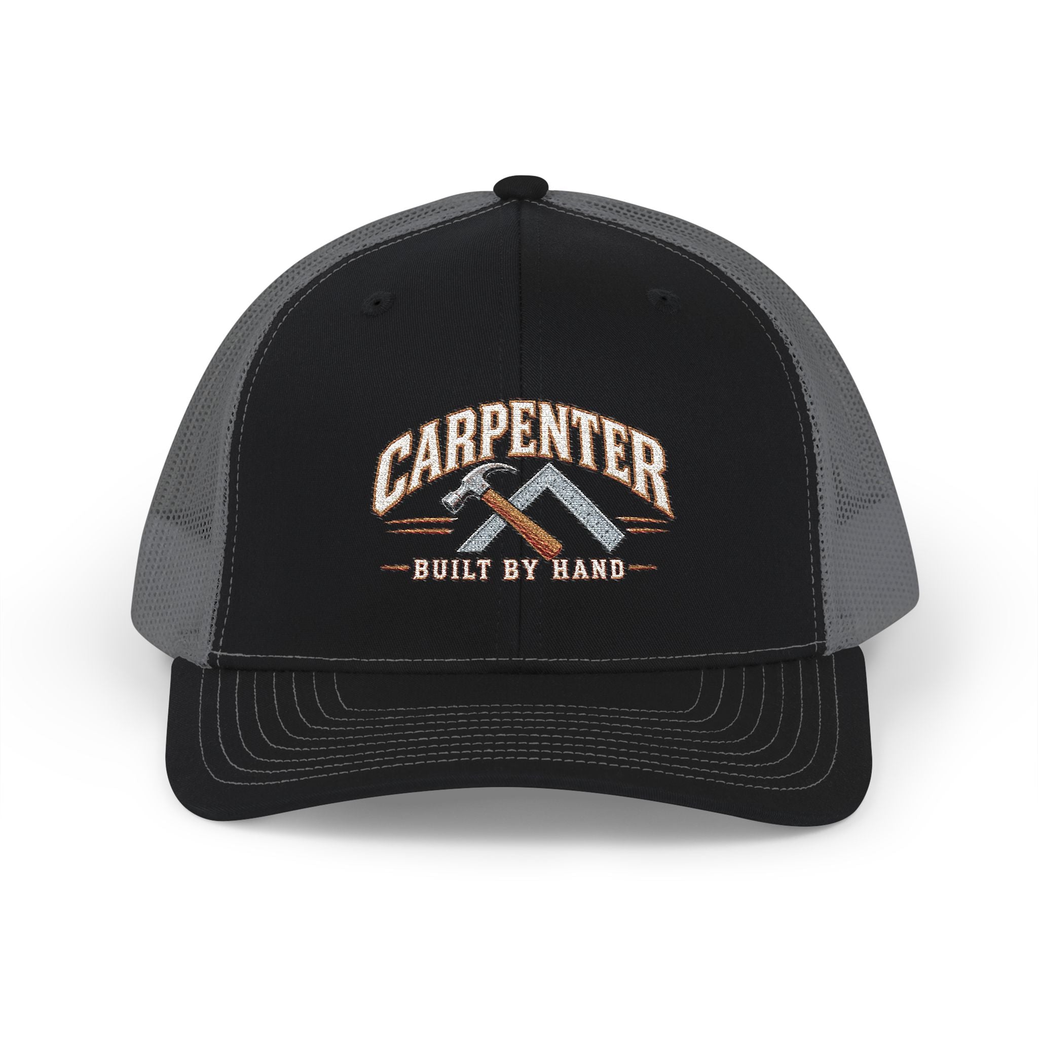 Carpenter Trucker Cap – 'Built By Hand' Embroidered Snapback