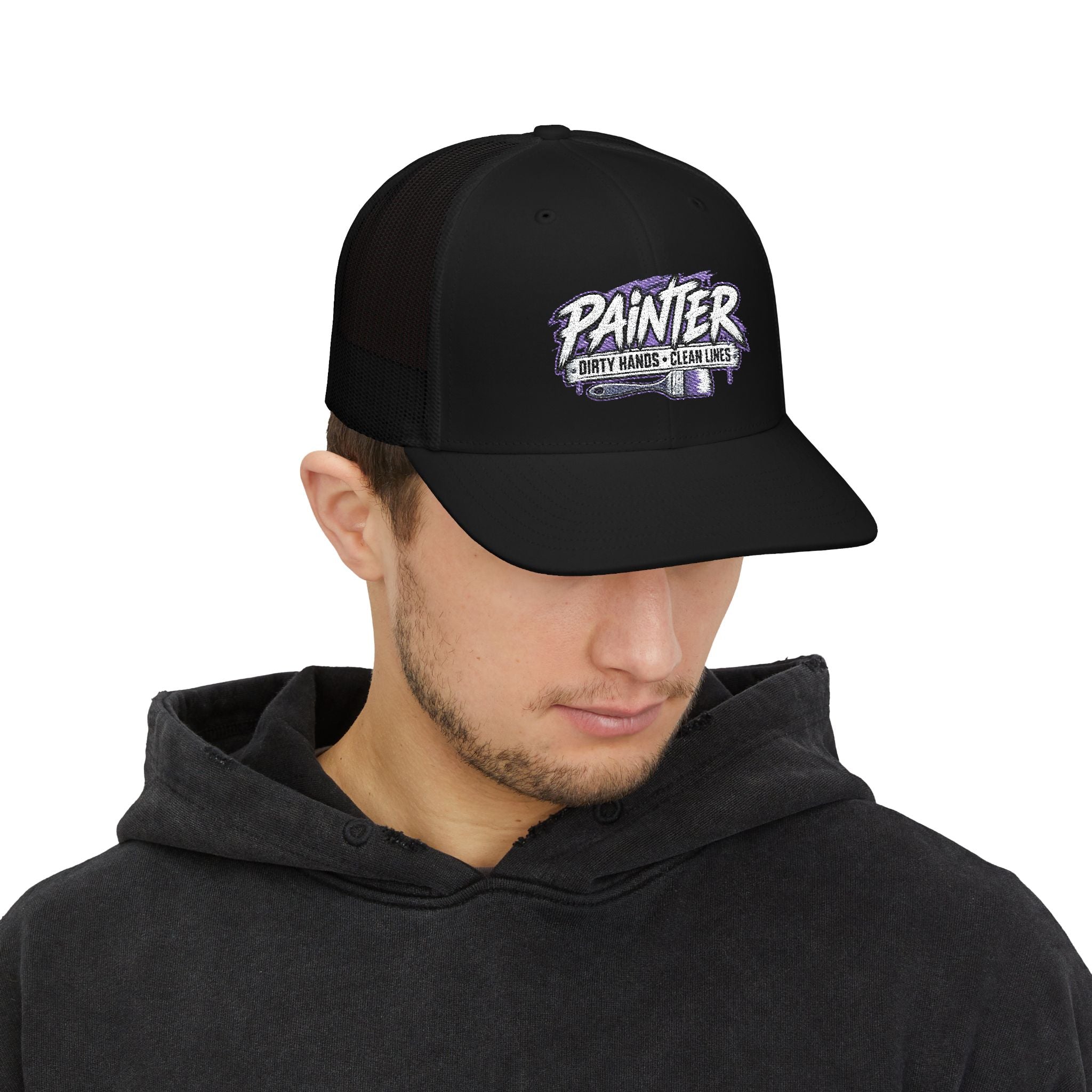 Painter Trucker Cap – 'Painter: Dirty Hands, Clear Lines' Snapback Hat