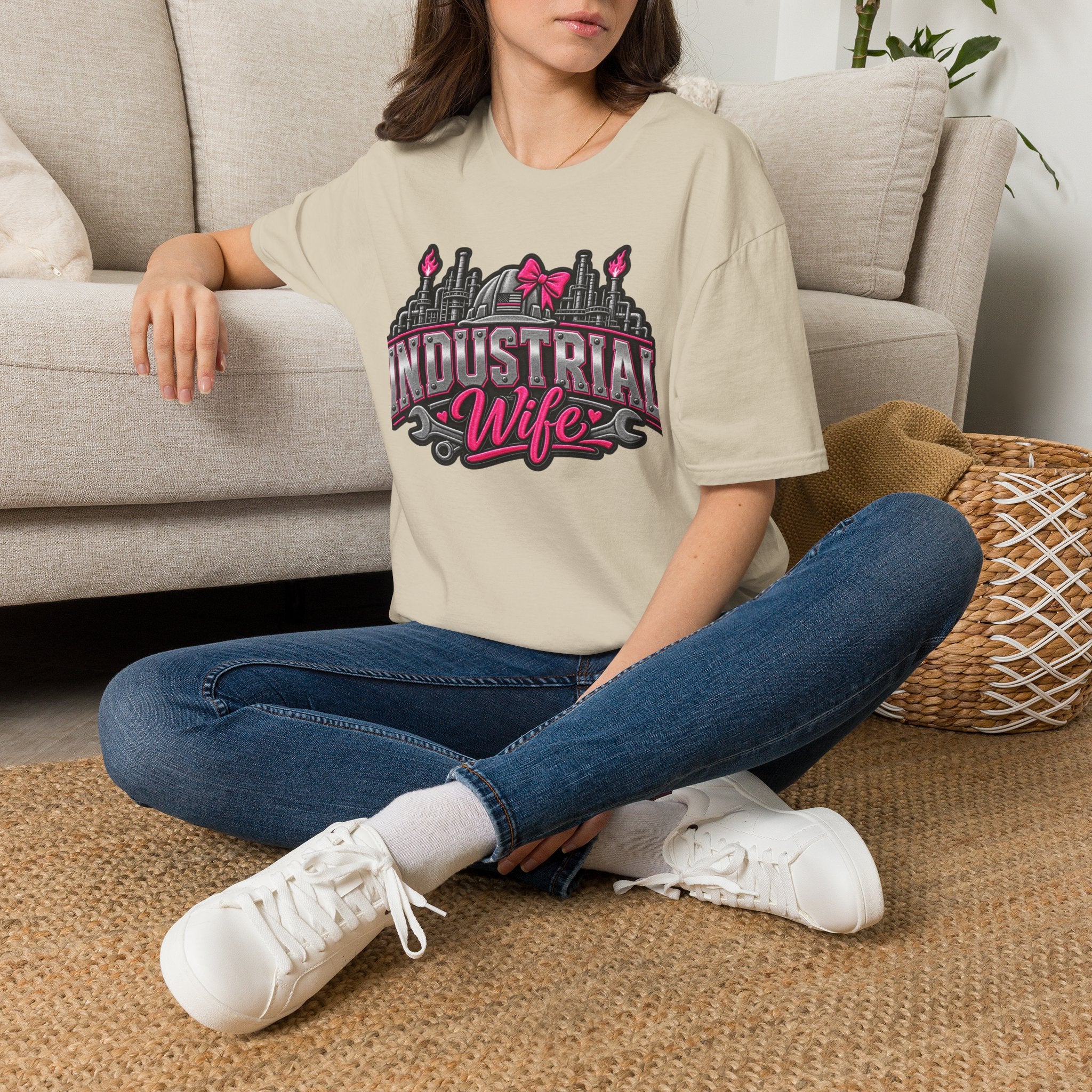 Industrial Wife T-Shirt — Pink Bow Steel Mill Apparel