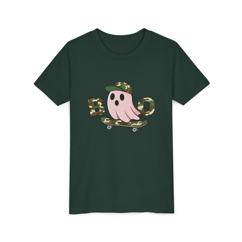 Youth Tee — Camo Skate Ghost “Boo” Graphic Tee