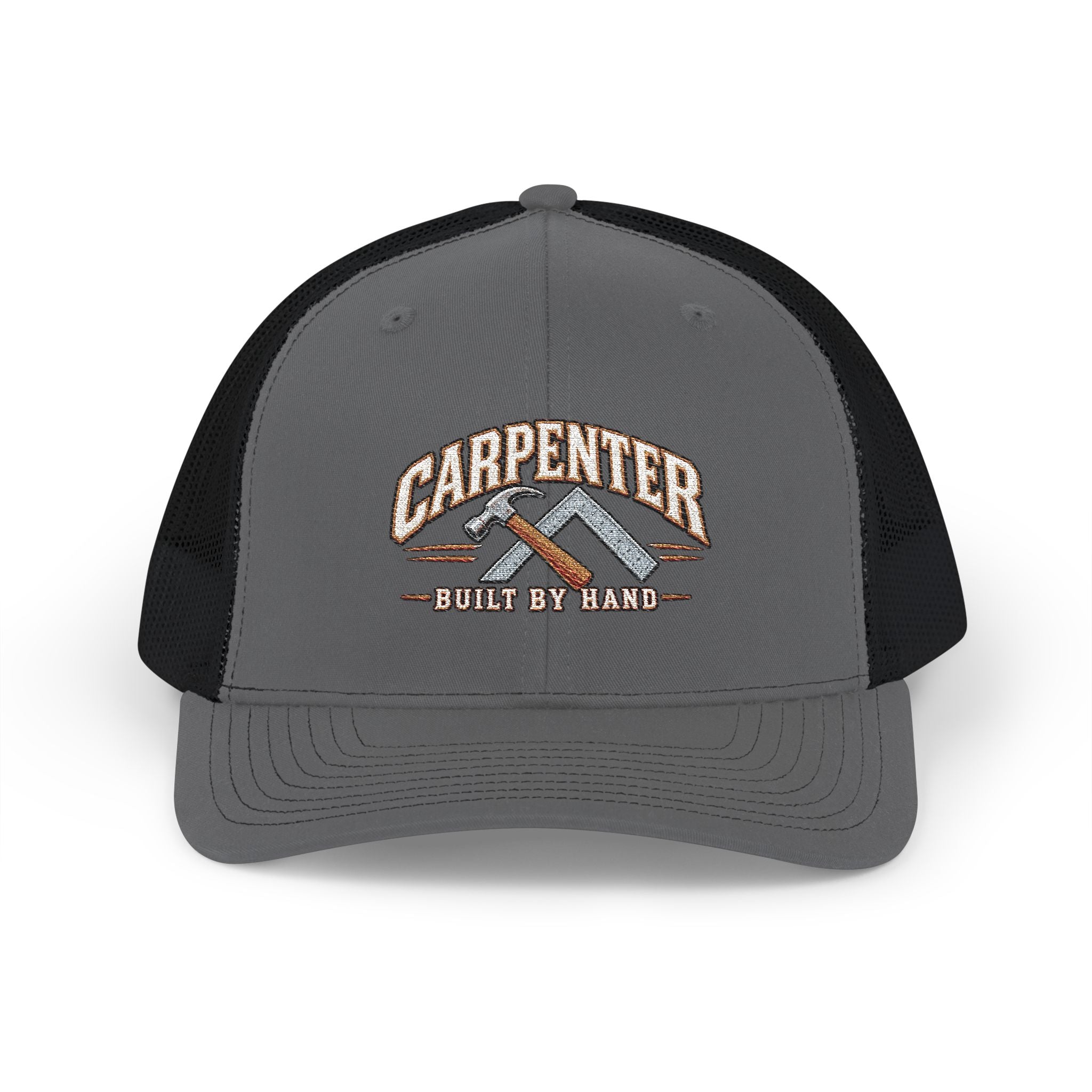 Carpenter Trucker Cap – 'Built By Hand' Embroidered Snapback