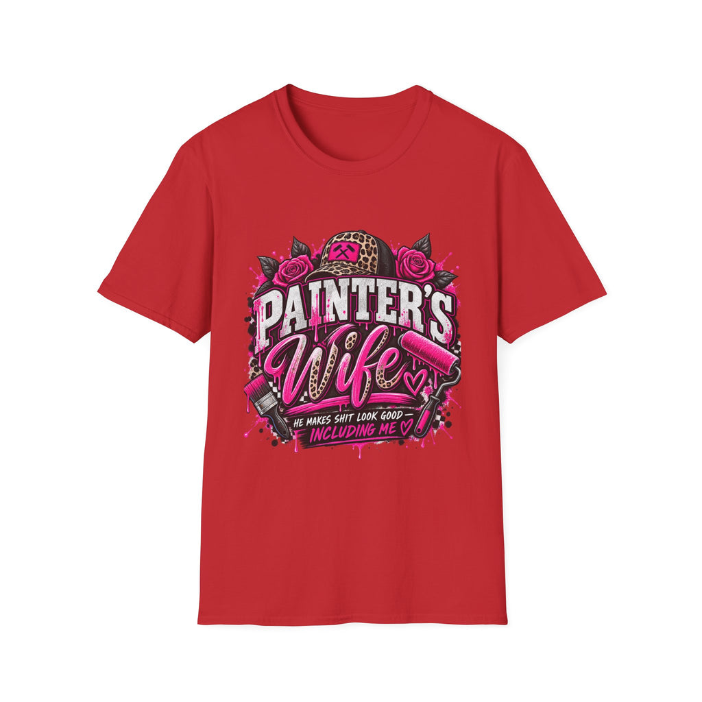 Painter's Wife T-Shirt — Floral Skull & Leopard Print Artist Wife Tee