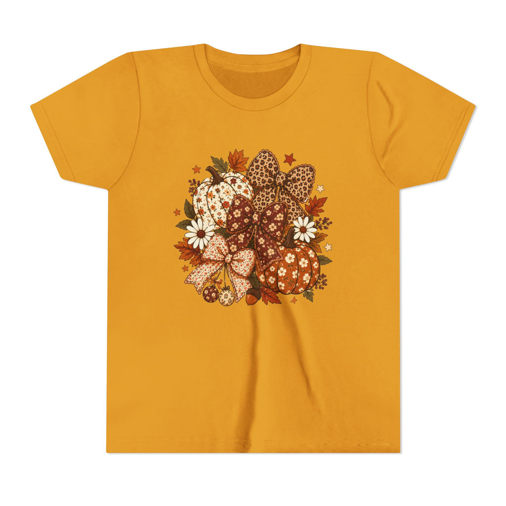 Youth Tee — Autumn Pumpkin Bouquet Graphic Shirt