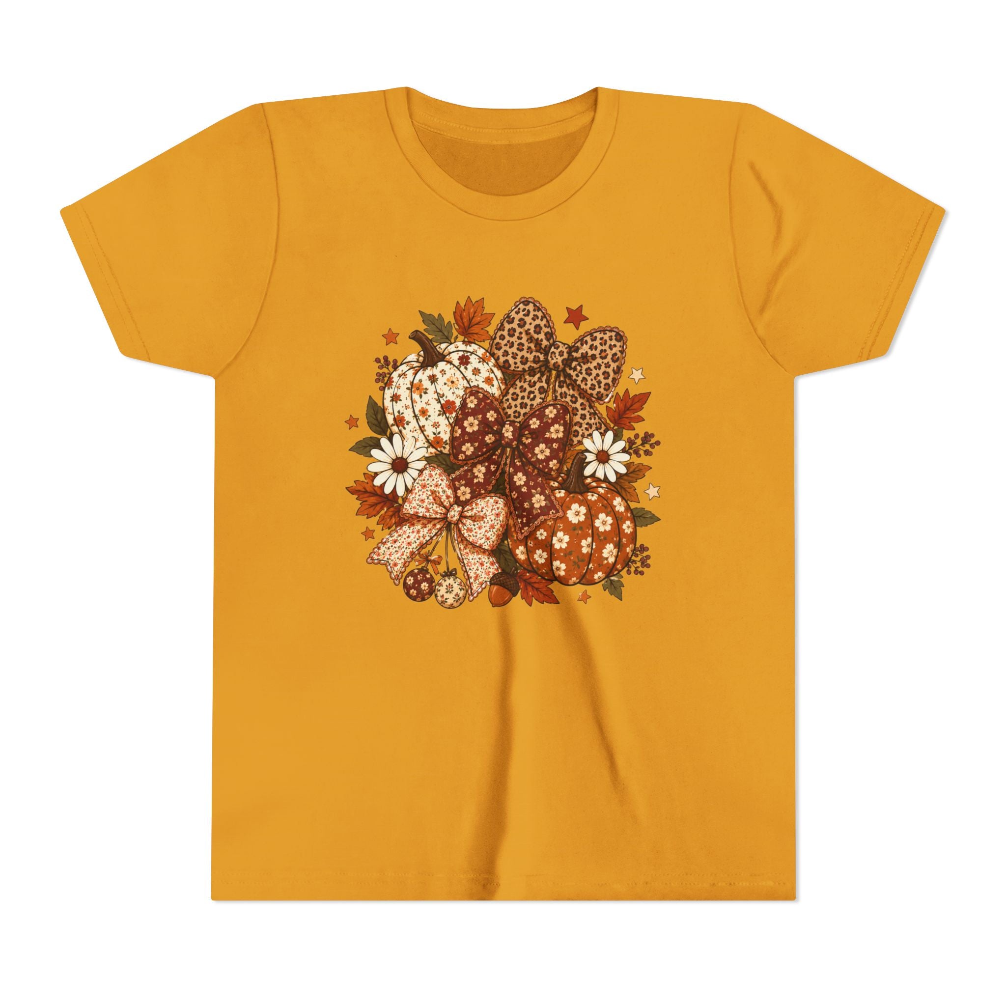 Youth Tee — Autumn Pumpkin Bouquet Graphic Shirt