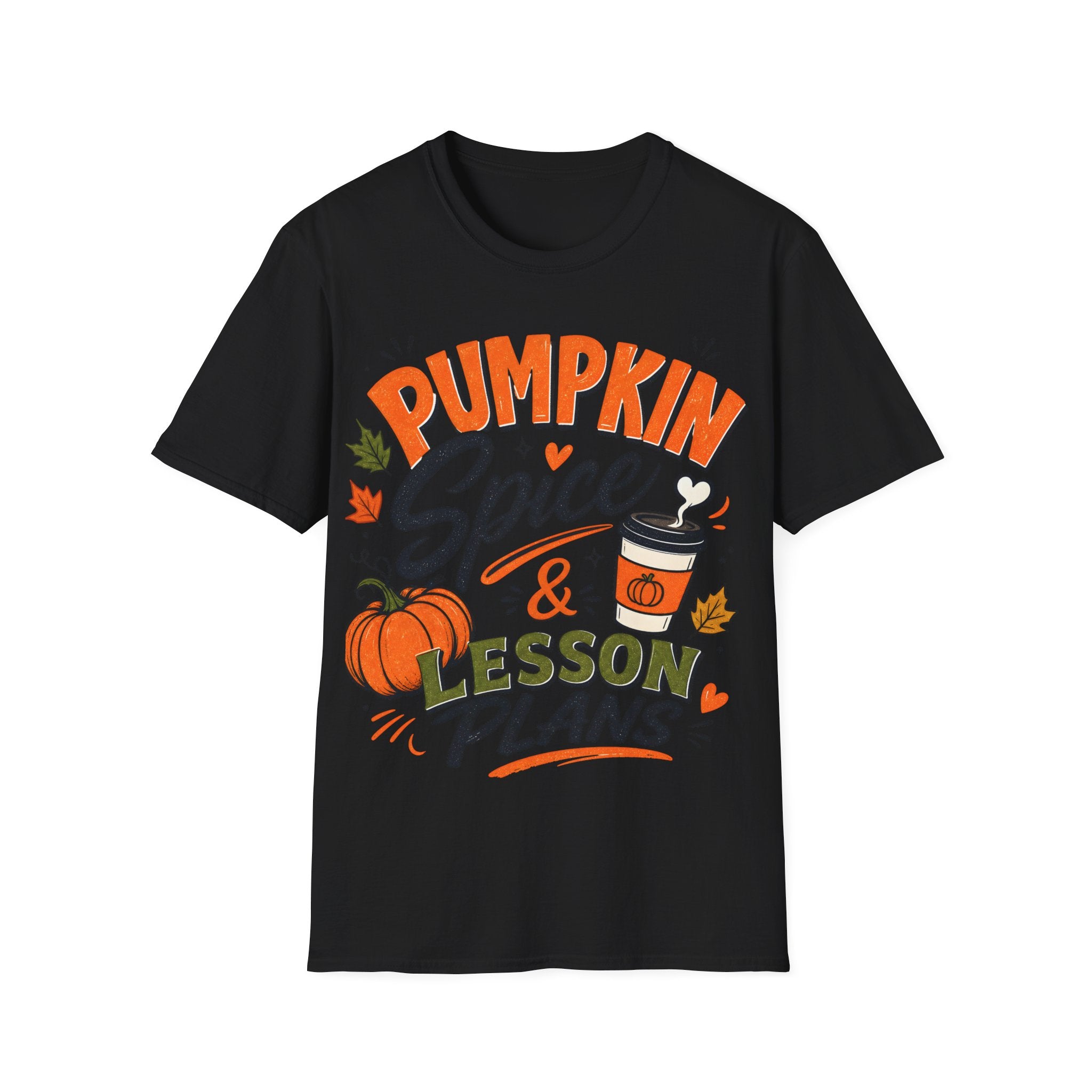 Pumpkin Spice & Lesson Plans T-Shirt — Cozy Fall Teacher Shirt