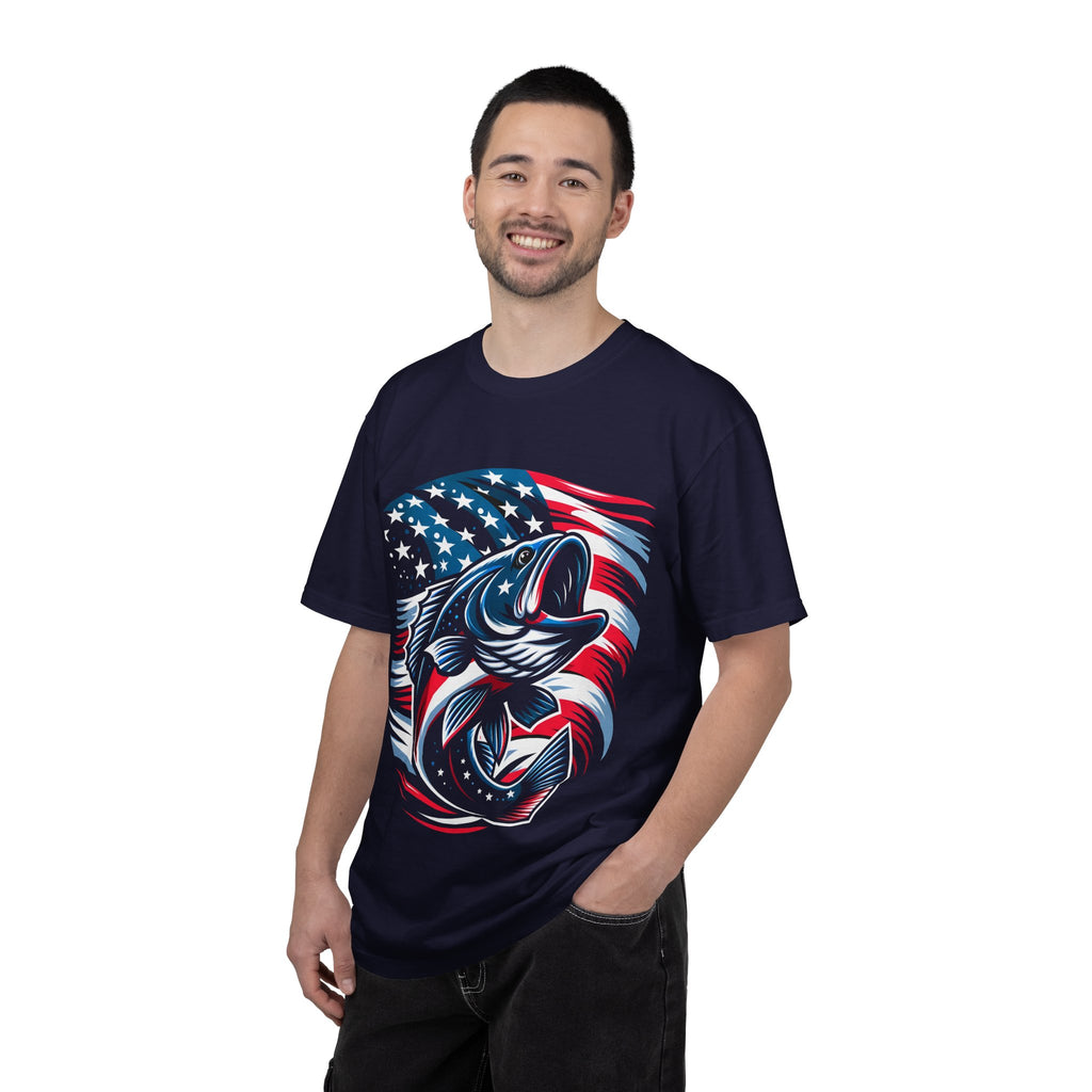 American Flag Bass T-Shirt — Patriotic Fishing Tee