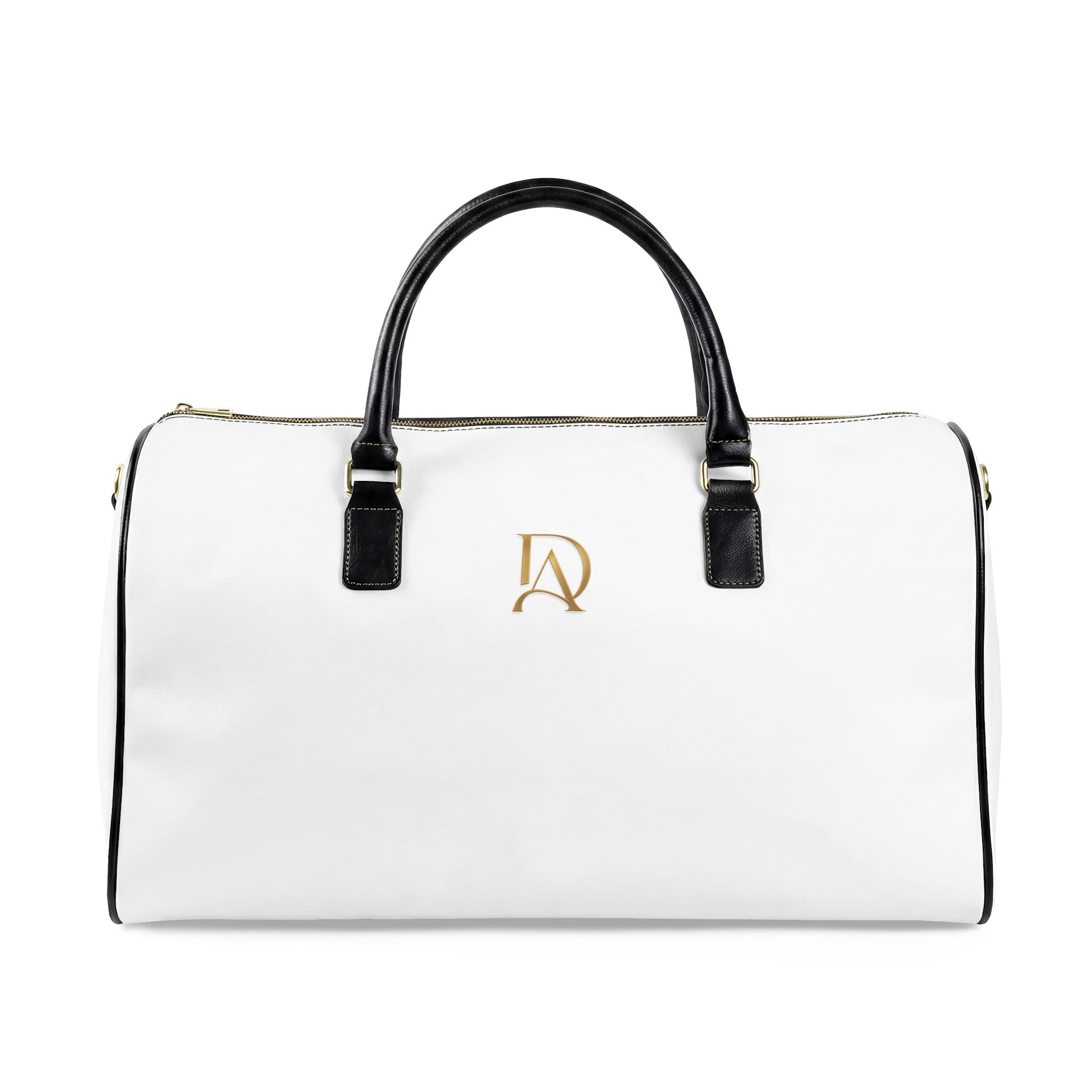 Faux Leather Weekender Bag — Stylish White Travel Duffel