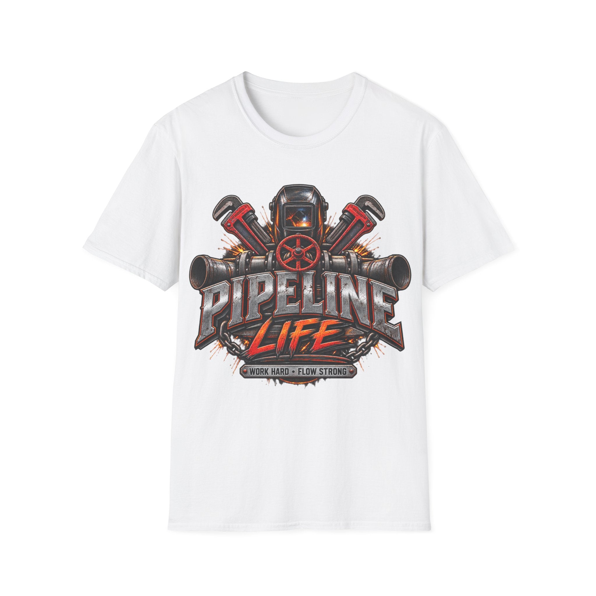 Pipeline Life T-Shirt — Industrial Welding & Pipefitting Crew Tee