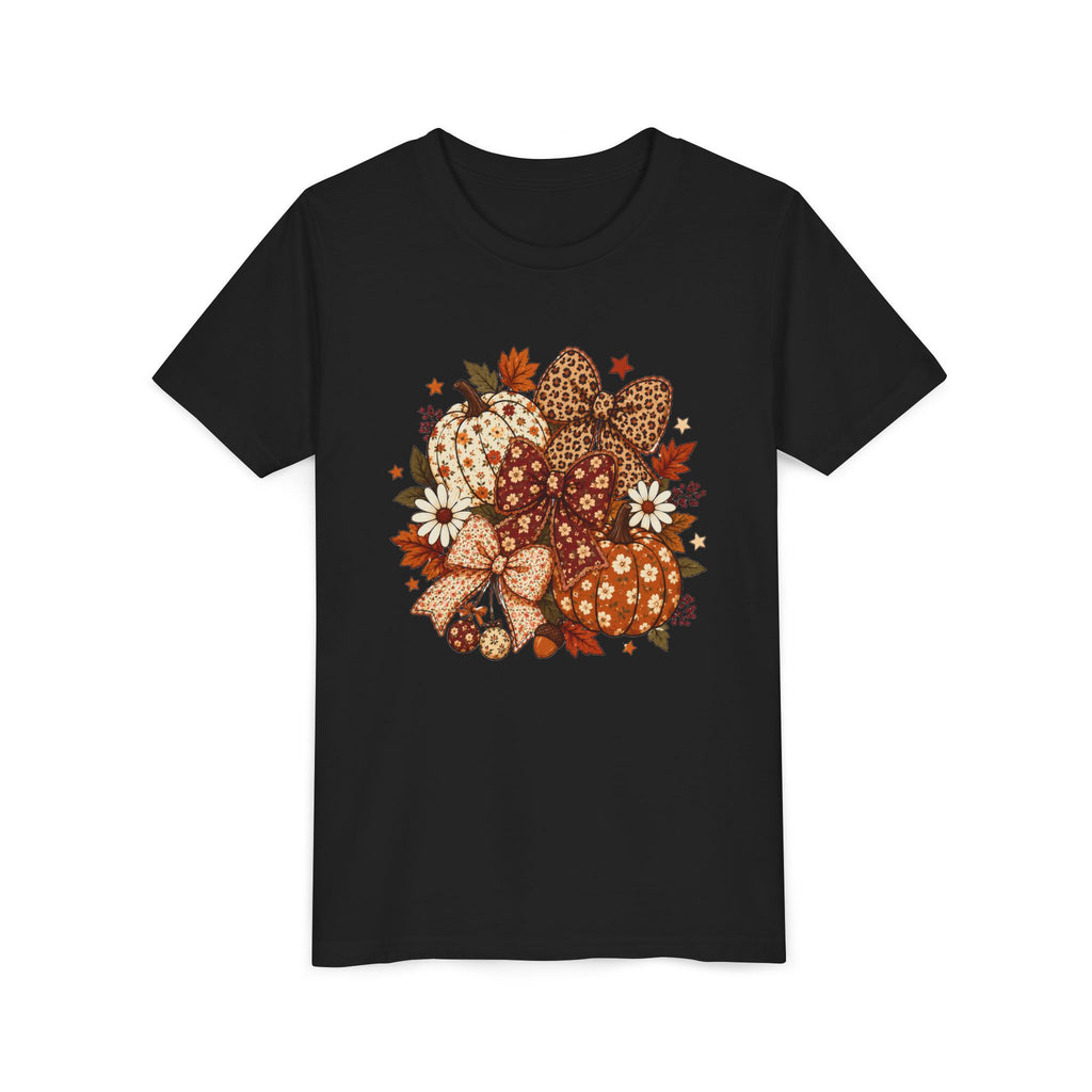 Youth Tee — Autumn Pumpkin Bouquet Graphic Shirt