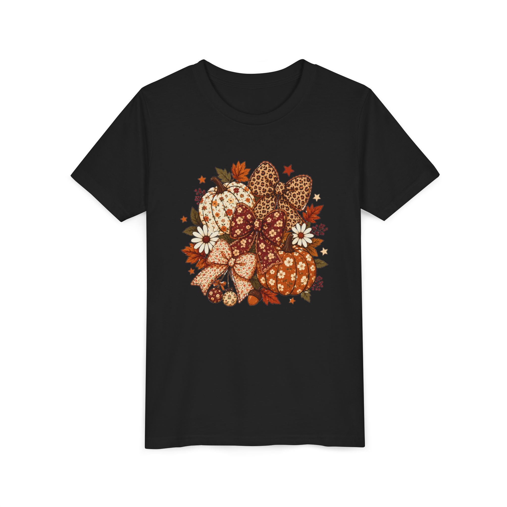 Youth Tee — Autumn Pumpkin Bouquet Graphic Shirt