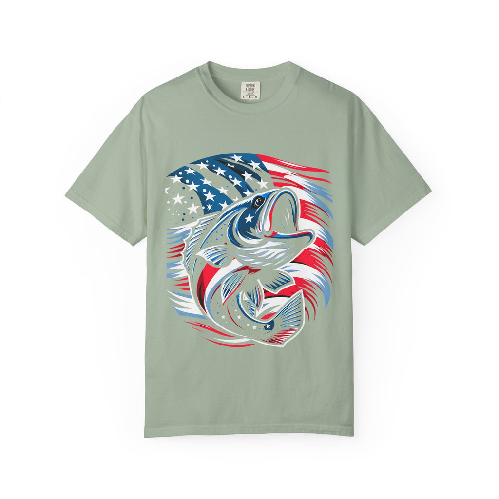 American Flag Bass T-Shirt — Patriotic Fishing Tee