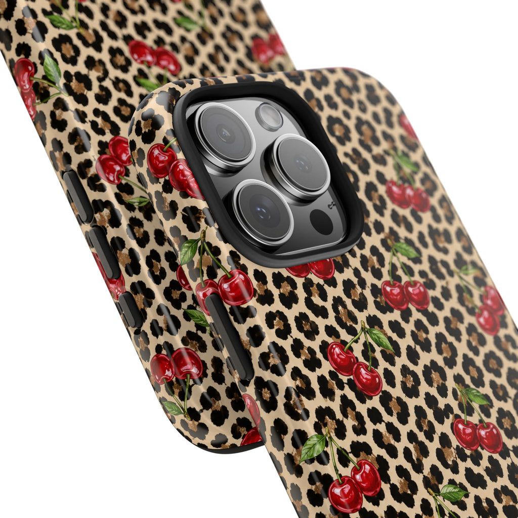 Cherry Leopard Tough Phone Case