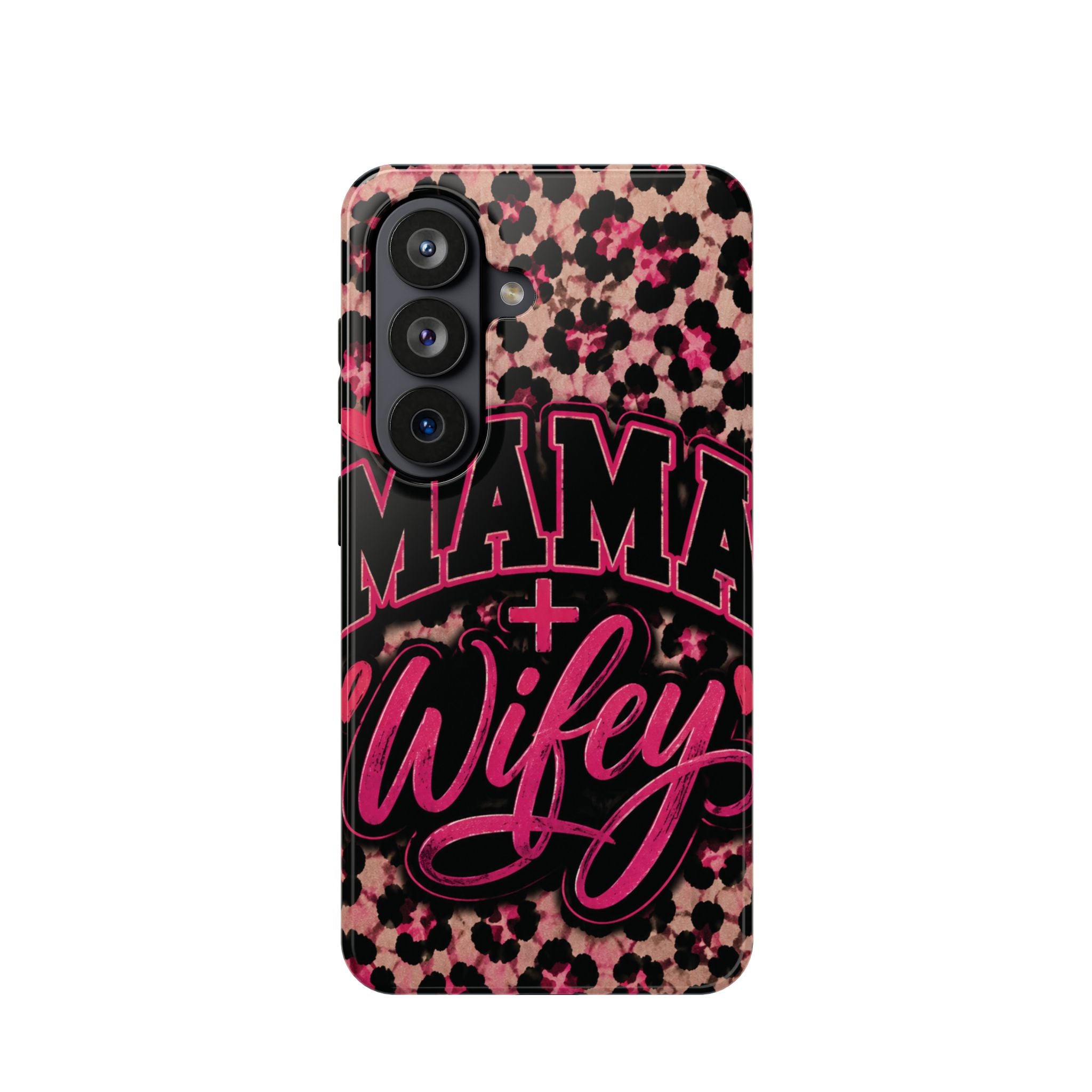 Phone Case — Pink Leopard "Mama Wifey" Magnetic Impact-Resistant Case