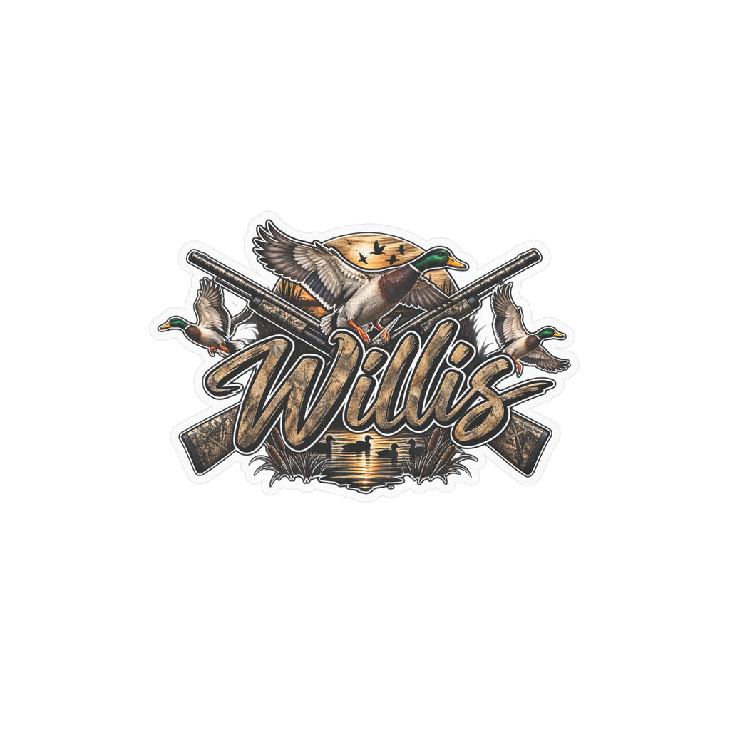 Personalized Duck Hunting Decal Sticker — "Willis" Kiss-Cut Vinyl