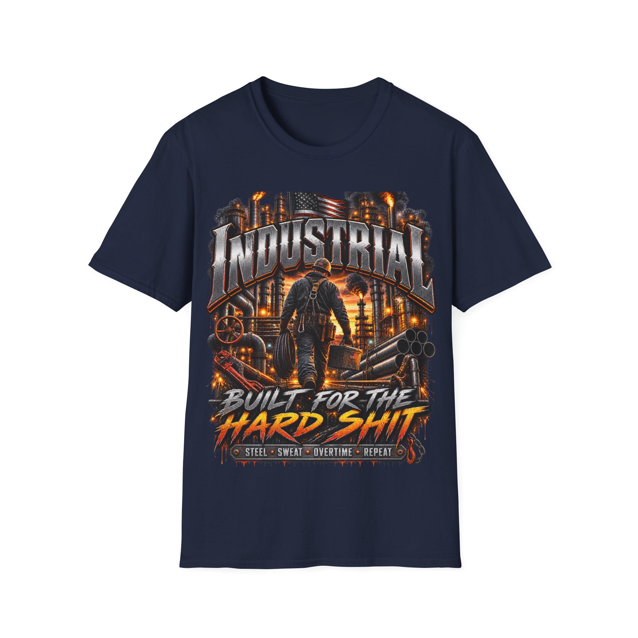 Industrial Worker T-Shirt — "Built for the Hard Shift" Graphic Tee