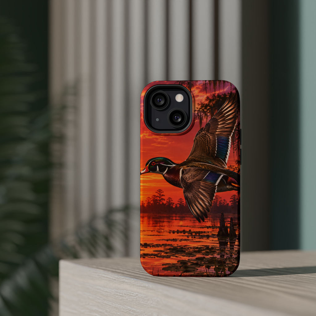 Wood Duck Sunset Phone Case — Magnetic Impact-Resistant