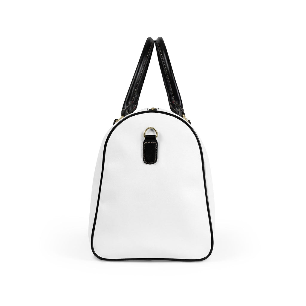 Faux Leather Weekender Bag — Stylish White Travel Duffel