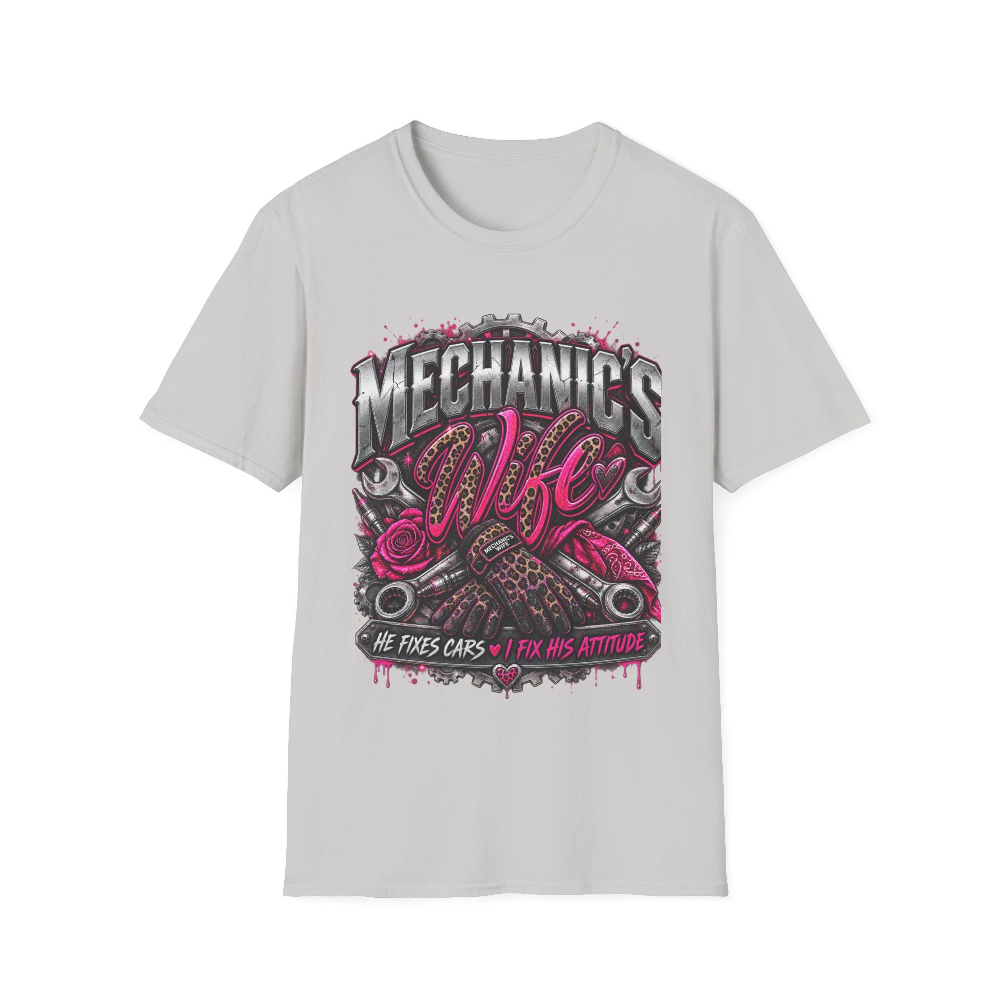 Mechanic's Wife T-Shirt — Feminine Auto Shop Tee for Gearhead Partners