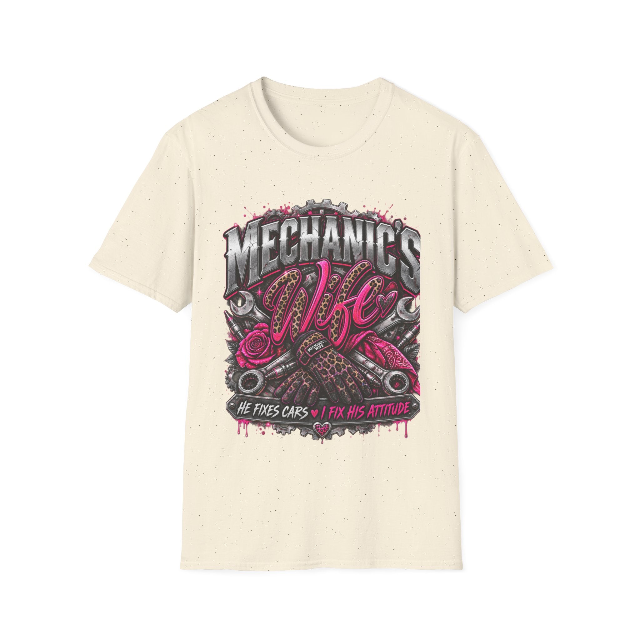 Mechanic's Wife T-Shirt — Feminine Auto Shop Tee for Gearhead Partners