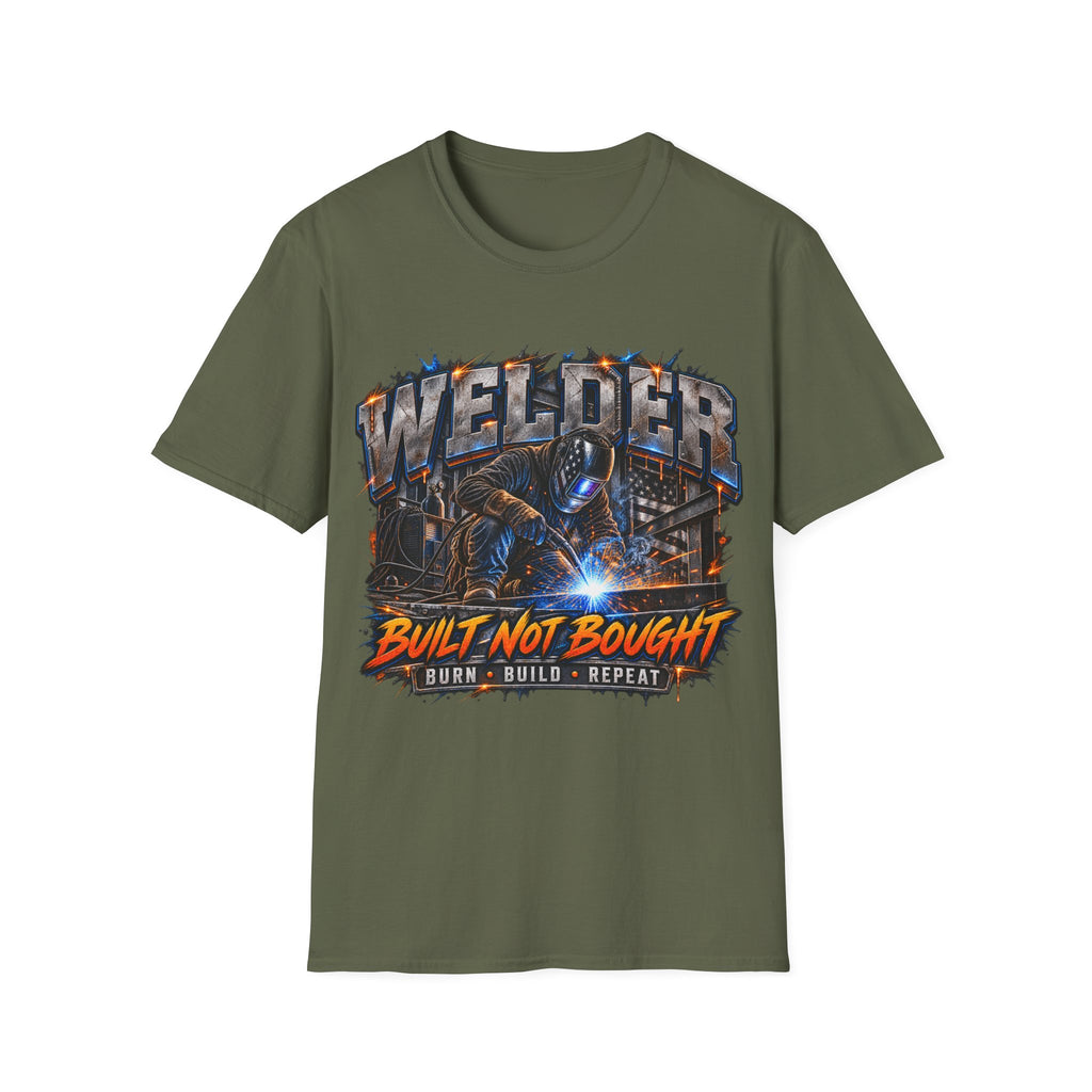 Welder T-Shirt — “Built Not Bought” Welding Worker Tee