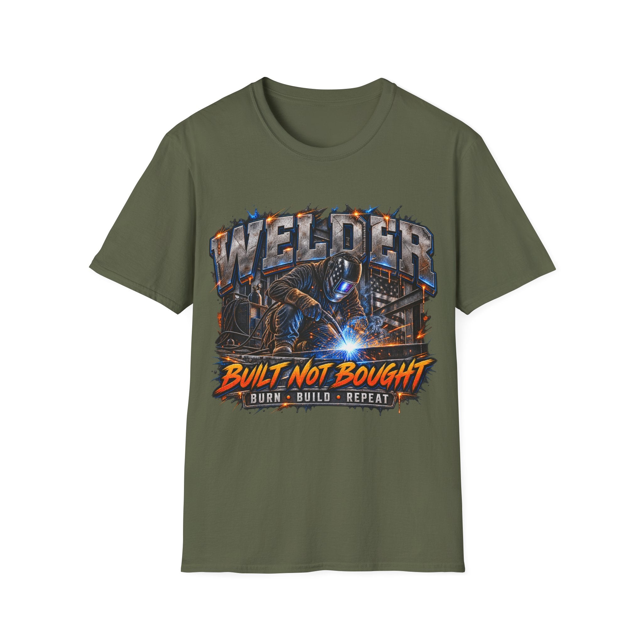 Welder T-Shirt — “Built Not Bought” Welding Worker Tee