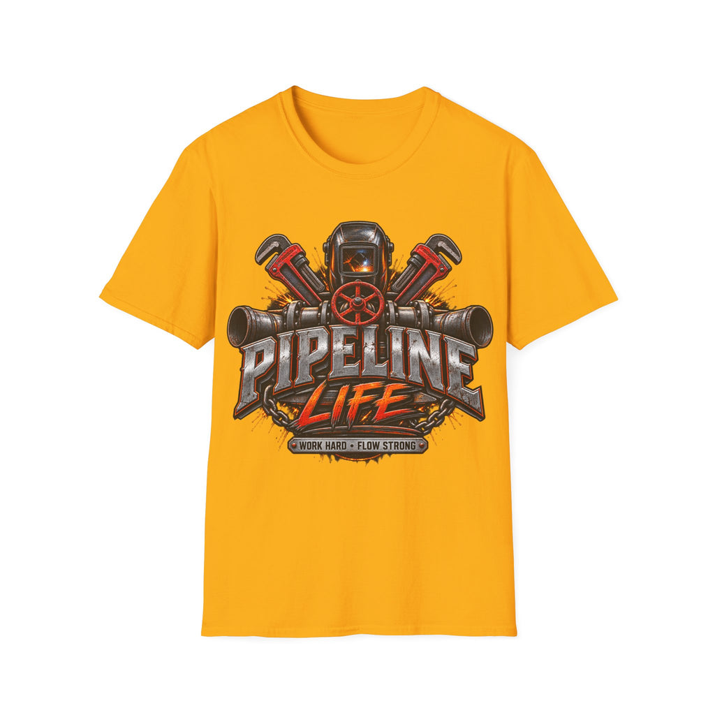 Pipeline Life T-Shirt — Industrial Welding & Pipefitting Crew Tee