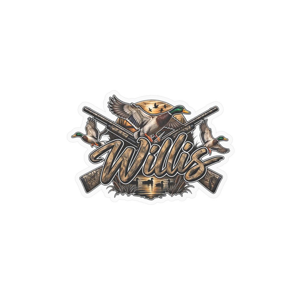 Personalized Duck Hunting Decal Sticker — "Willis" Kiss-Cut Vinyl