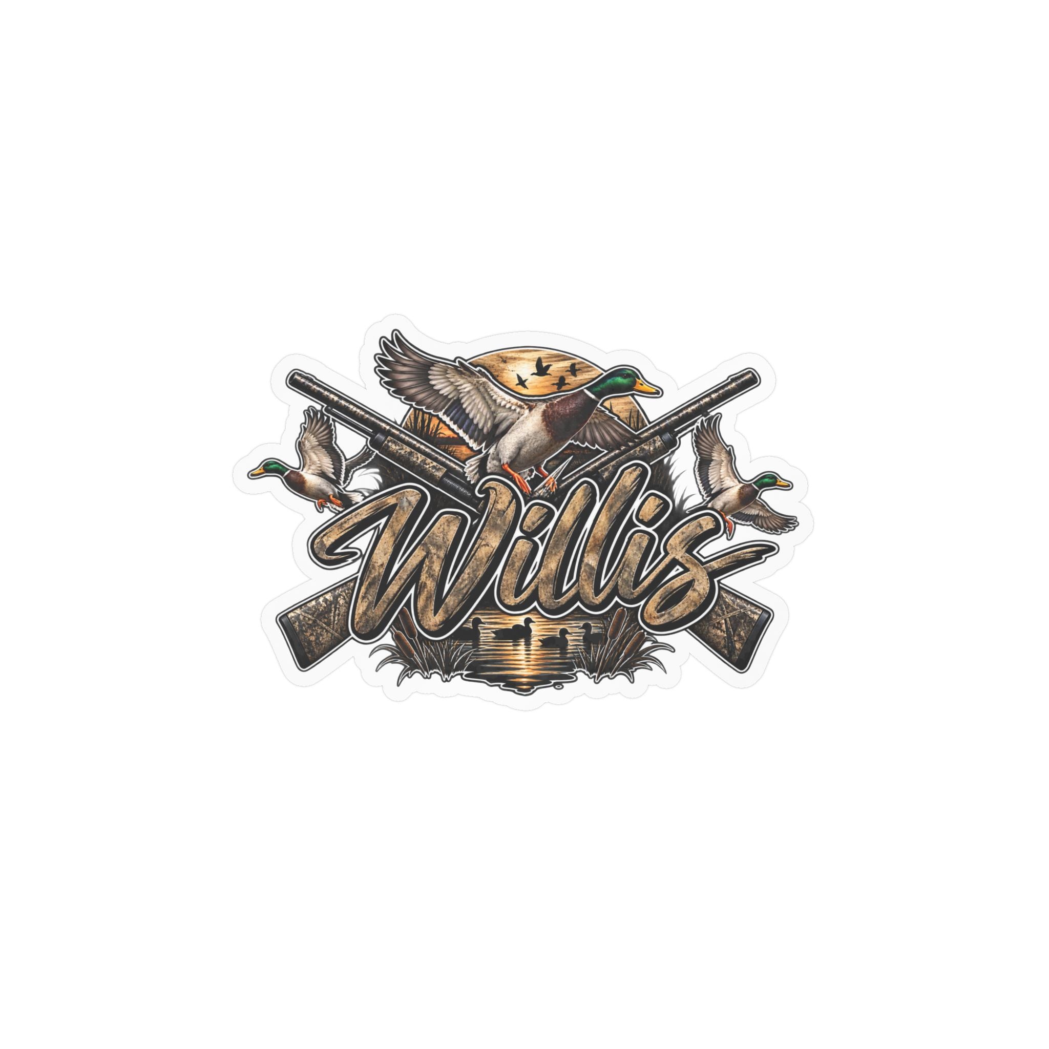 Personalized Duck Hunting Decal Sticker — "Willis" Kiss-Cut Vinyl