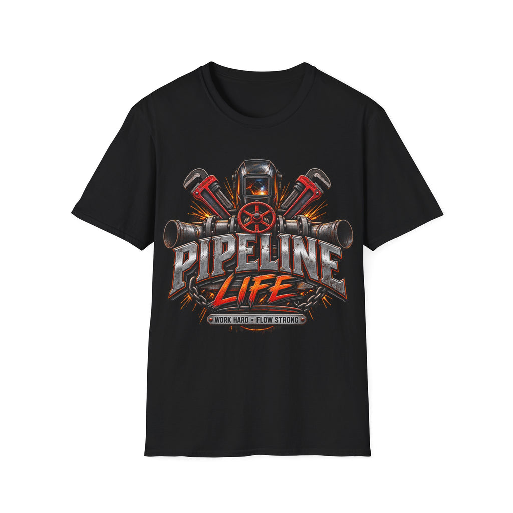 Pipeline Life T-Shirt — Industrial Welding & Pipefitting Crew Tee