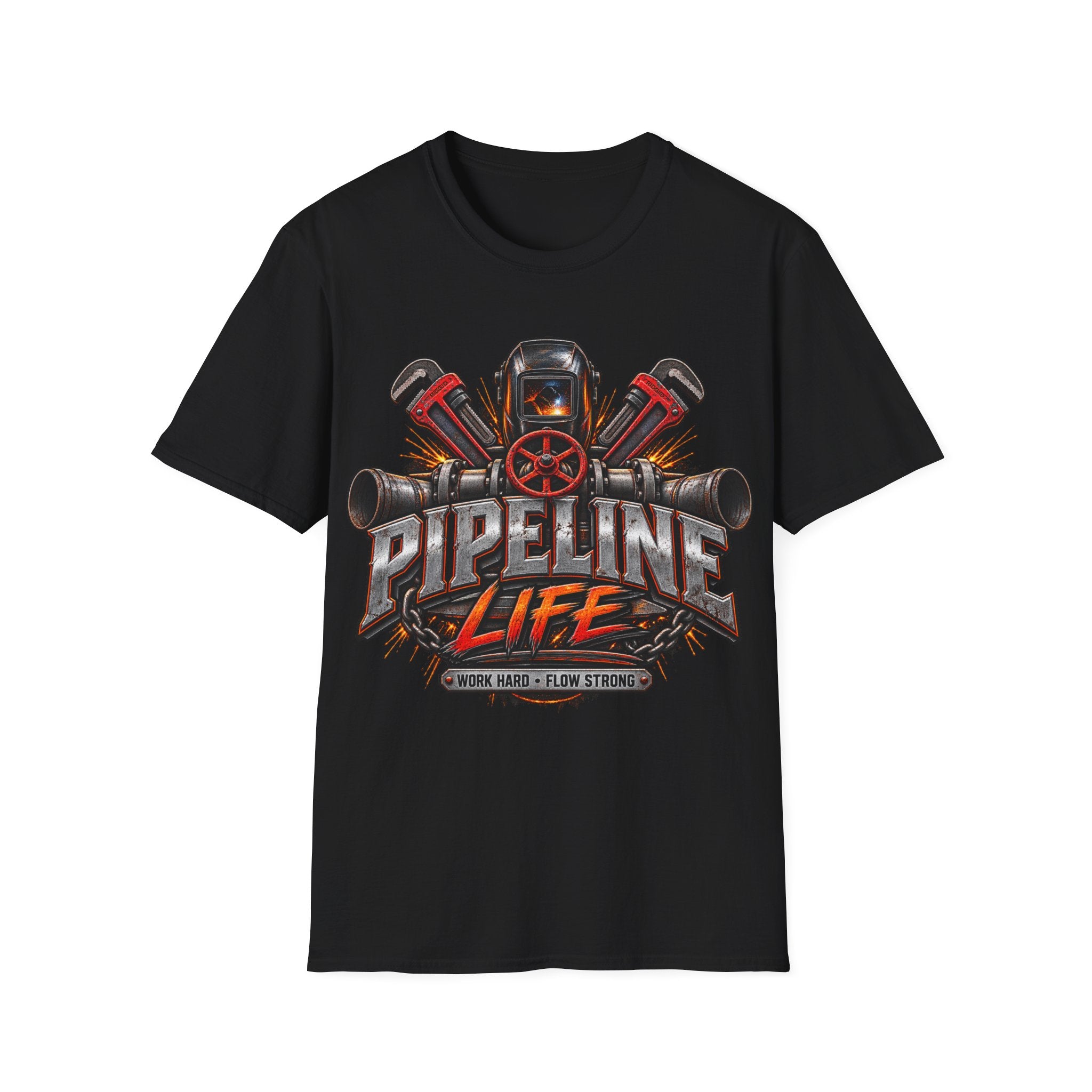 Pipeline Life T-Shirt — Industrial Welding & Pipefitting Crew Tee