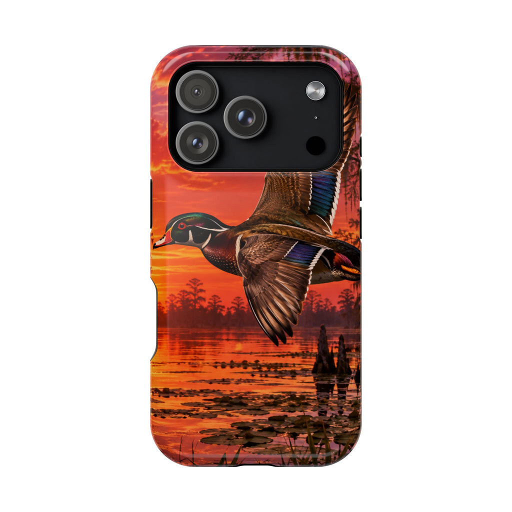 Wood Duck Sunset Phone Case — Magnetic Impact-Resistant