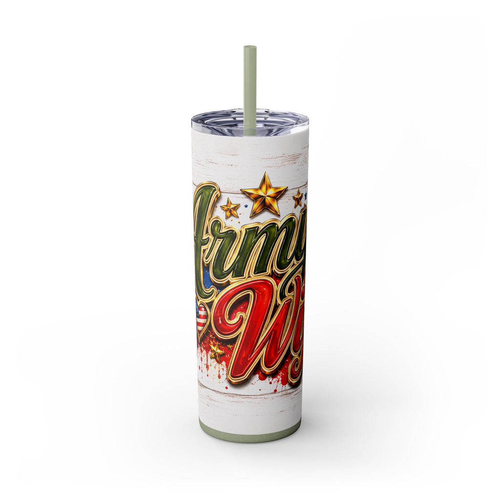Army Wife Tumbler With Changeable Colored Straw