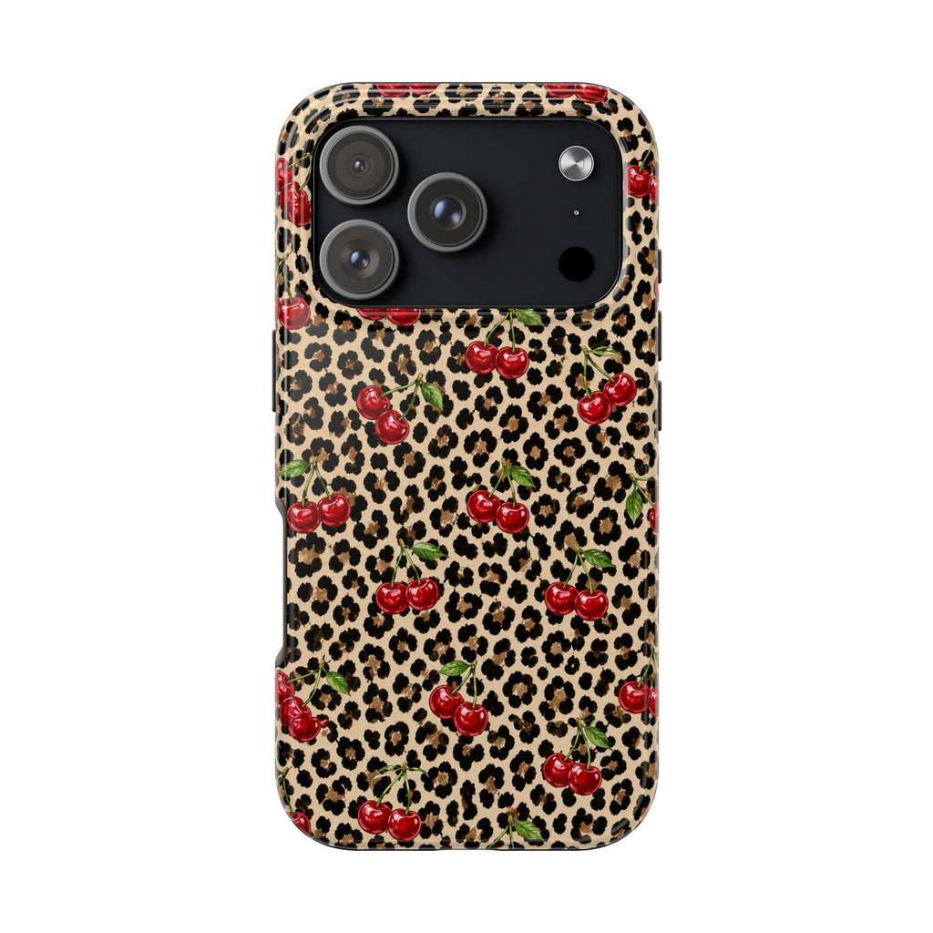 Cherry Leopard Tough Phone Case