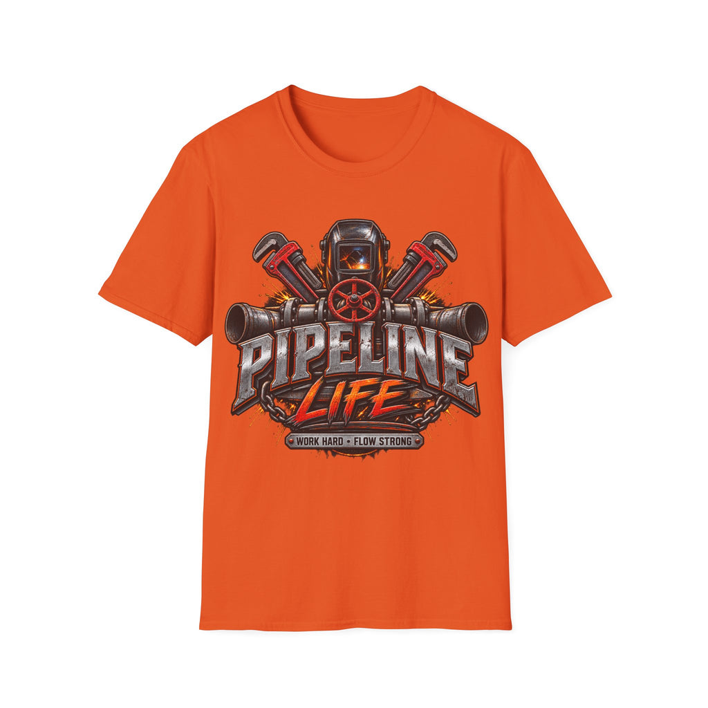 Pipeline Life T-Shirt — Industrial Welding & Pipefitting Crew Tee