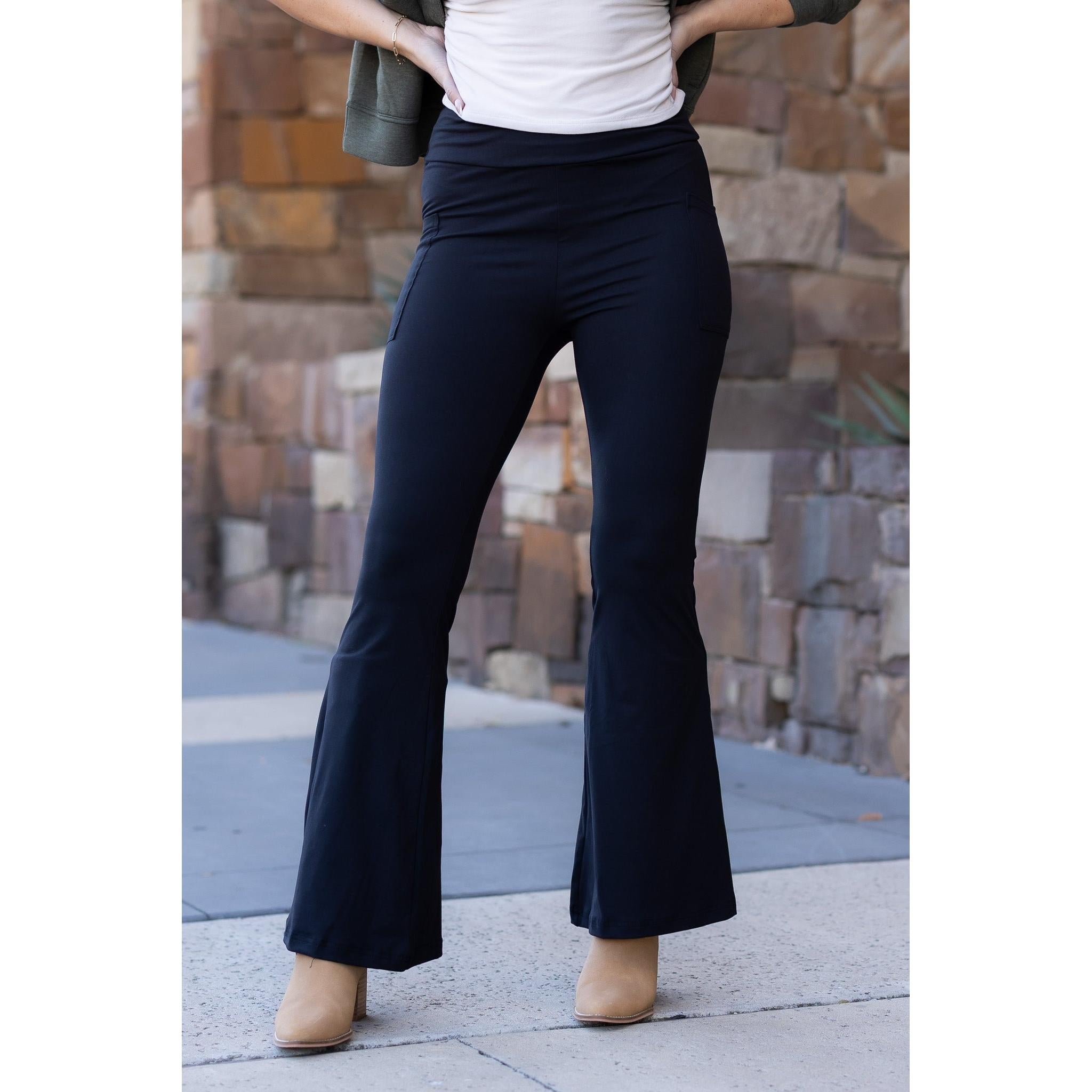 Natalie - Black Super Flare Leggings