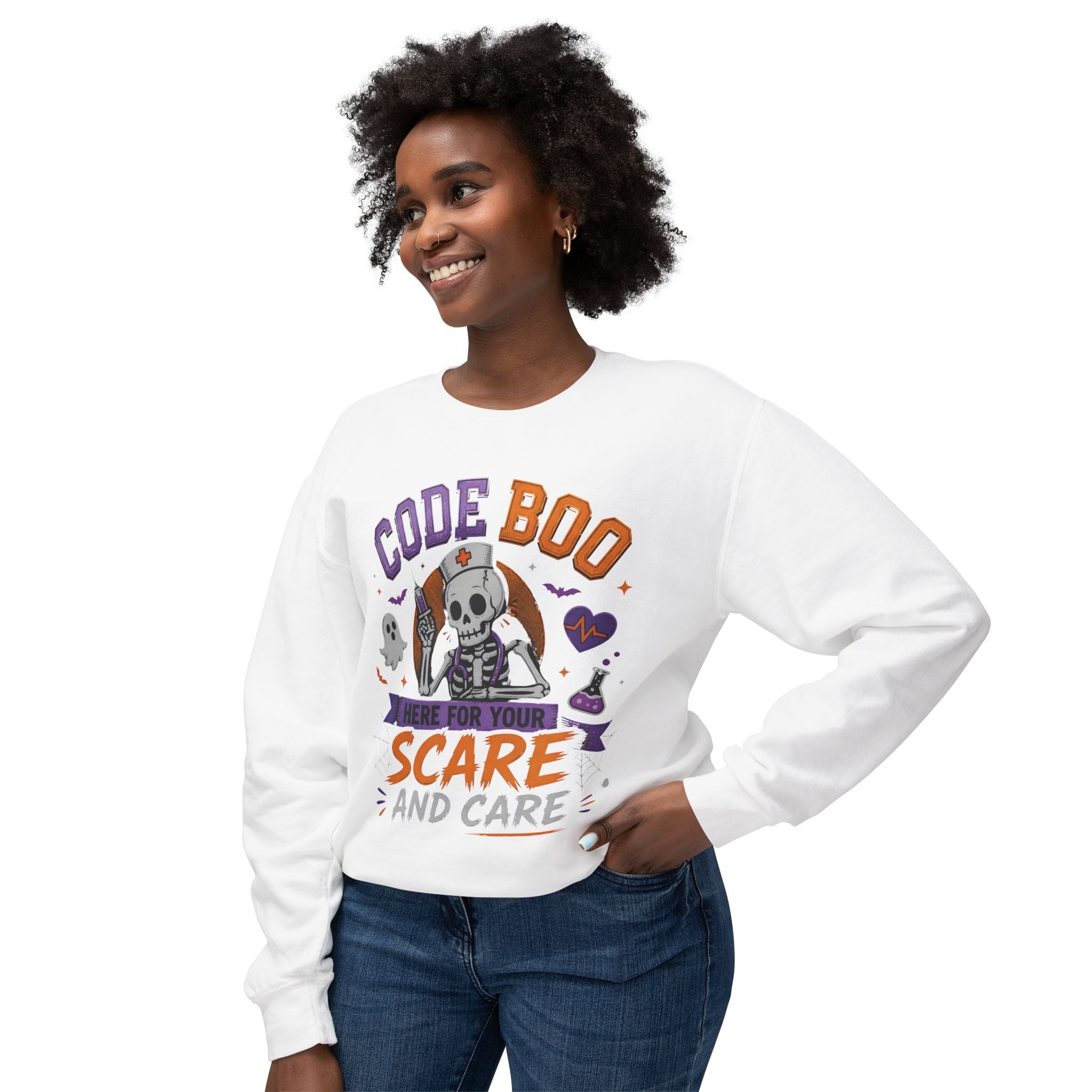 Nurse Skeleton 'Code Boo' Sweatshirt