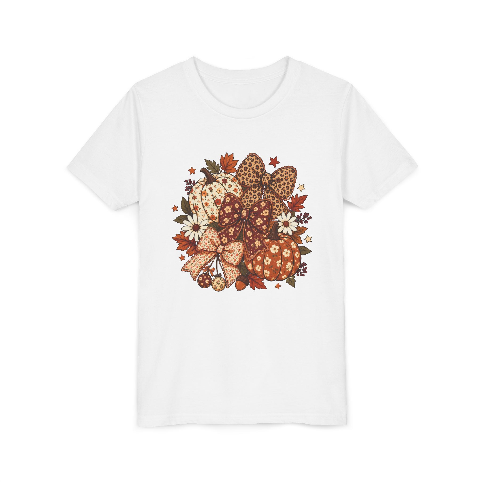 Youth Tee — Autumn Pumpkin Bouquet Graphic Shirt
