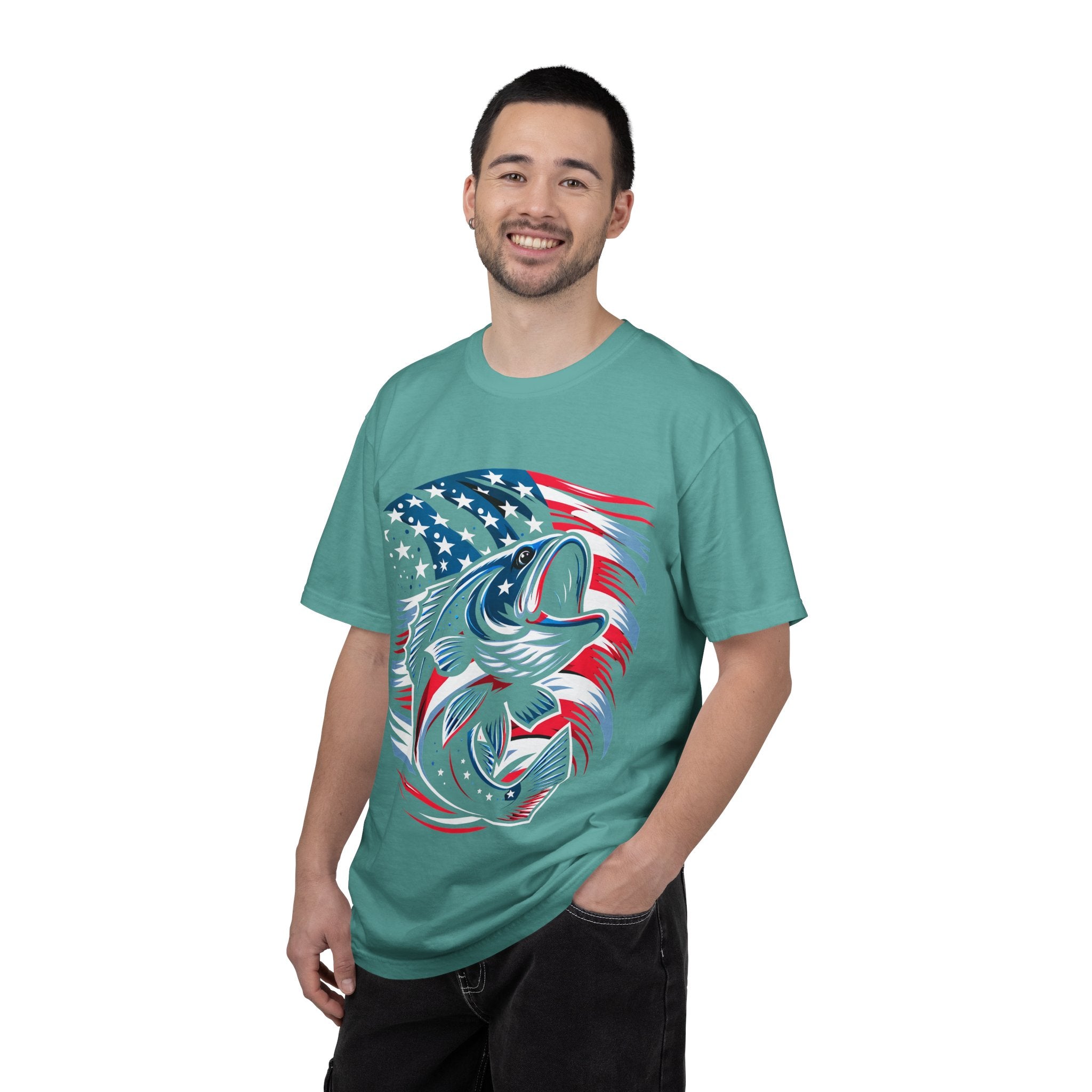 American Flag Bass T-Shirt — Patriotic Fishing Tee
