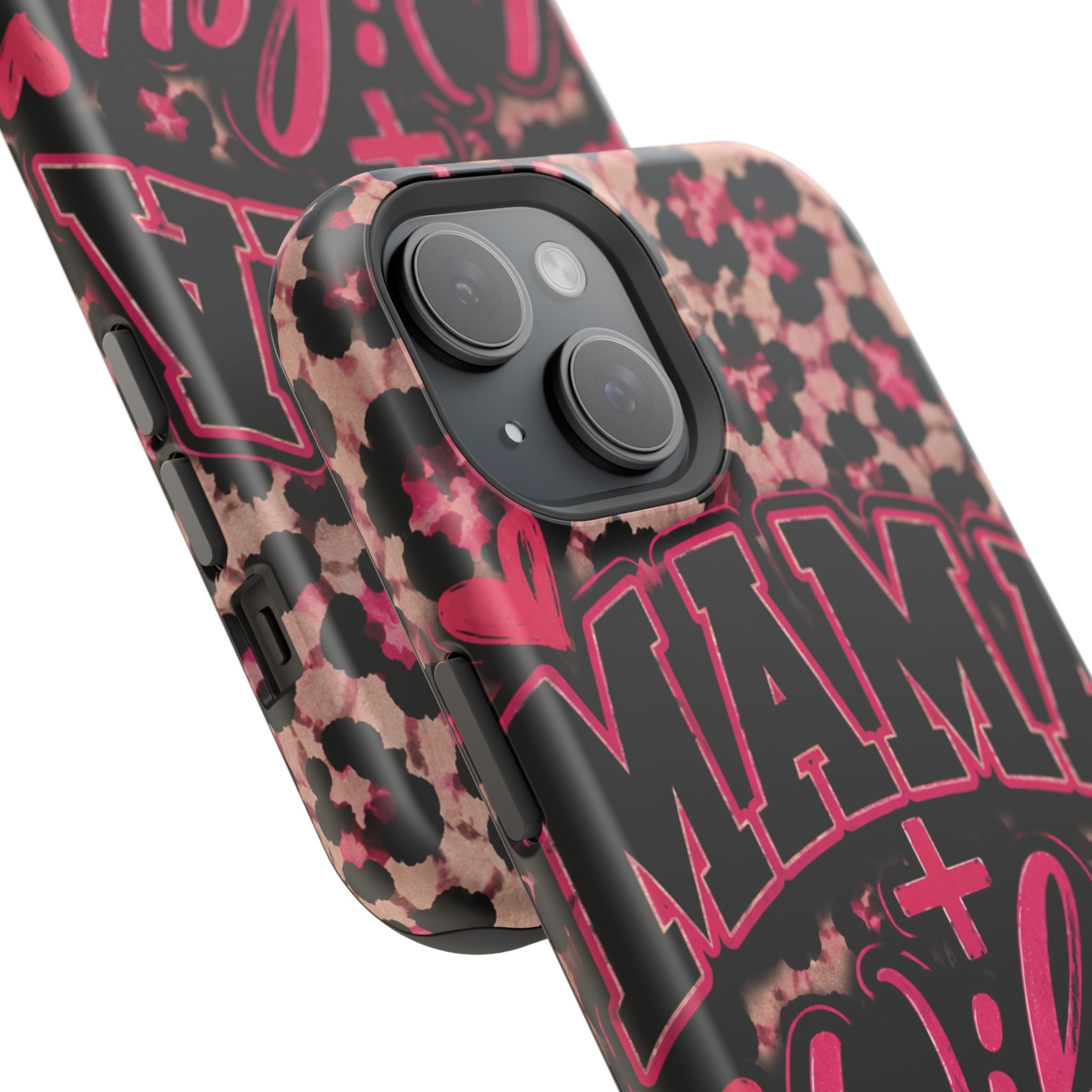 Phone Case — Pink Leopard "Mama Wifey" Magnetic Impact-Resistant Case