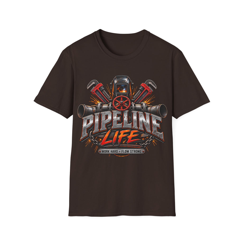 Pipeline Life T-Shirt — Industrial Welding & Pipefitting Crew Tee