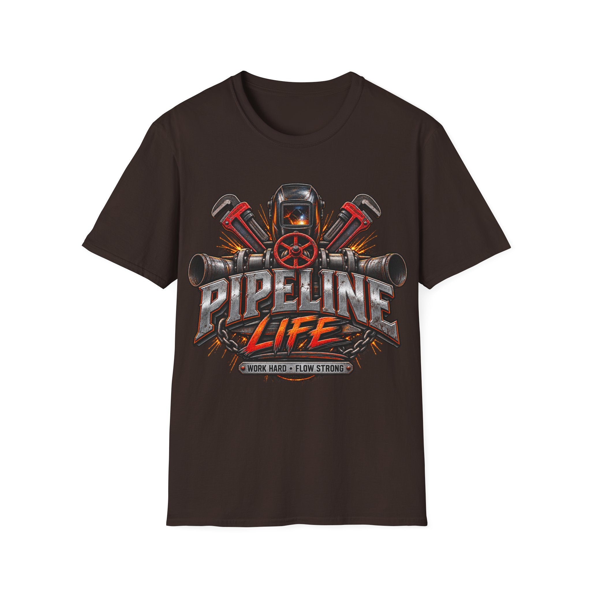Pipeline Life T-Shirt — Industrial Welding & Pipefitting Crew Tee