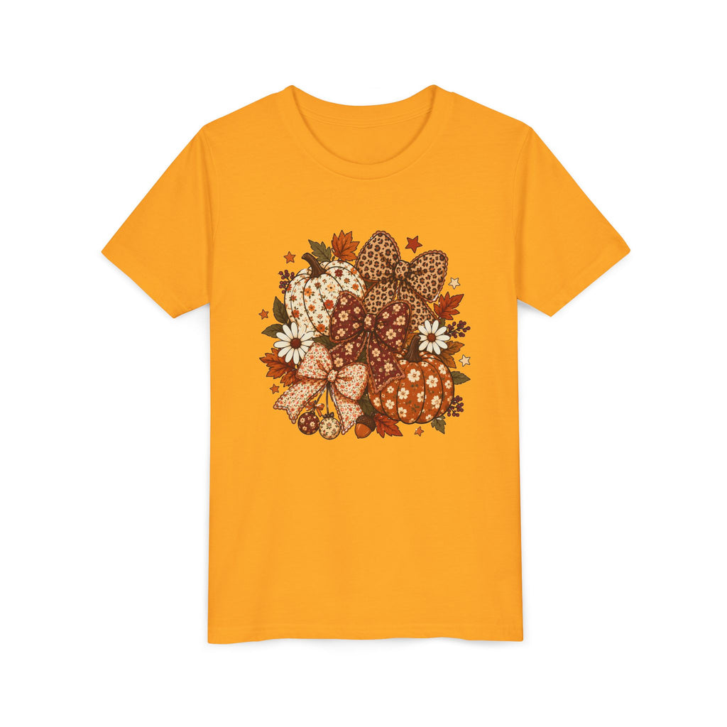 Youth Tee — Autumn Pumpkin Bouquet Graphic Shirt