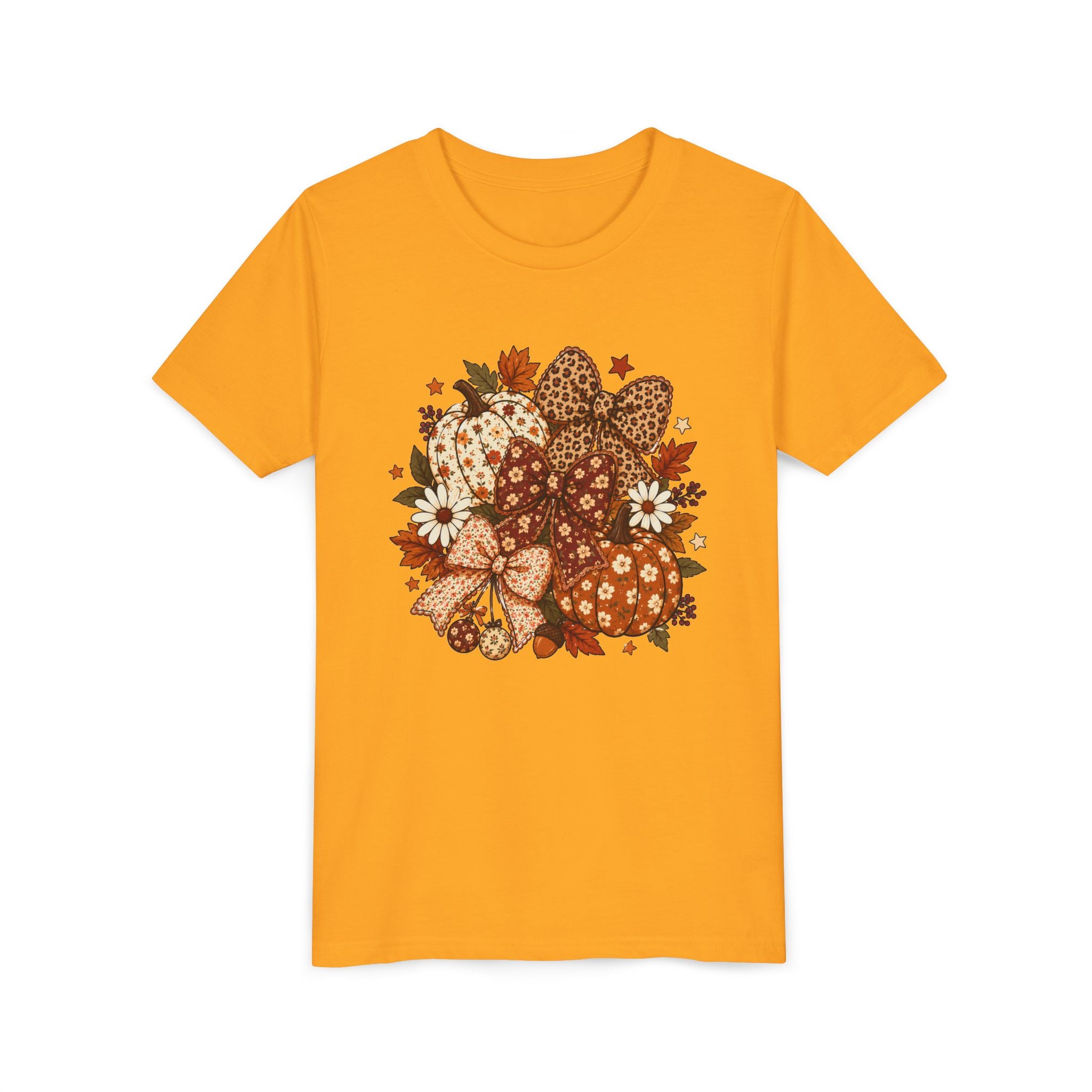 Youth Tee — Autumn Pumpkin Bouquet Graphic Shirt