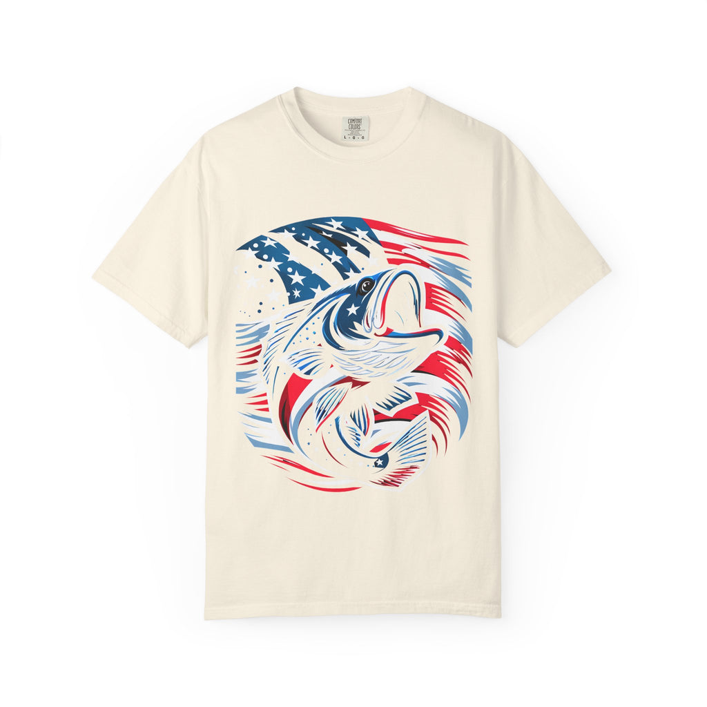 American Flag Bass T-Shirt — Patriotic Fishing Tee