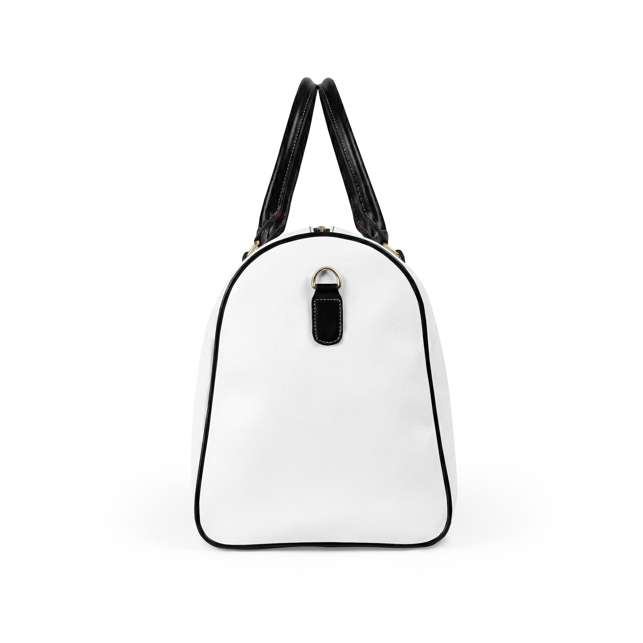 Faux Leather Weekender Bag — Stylish White Travel Duffel