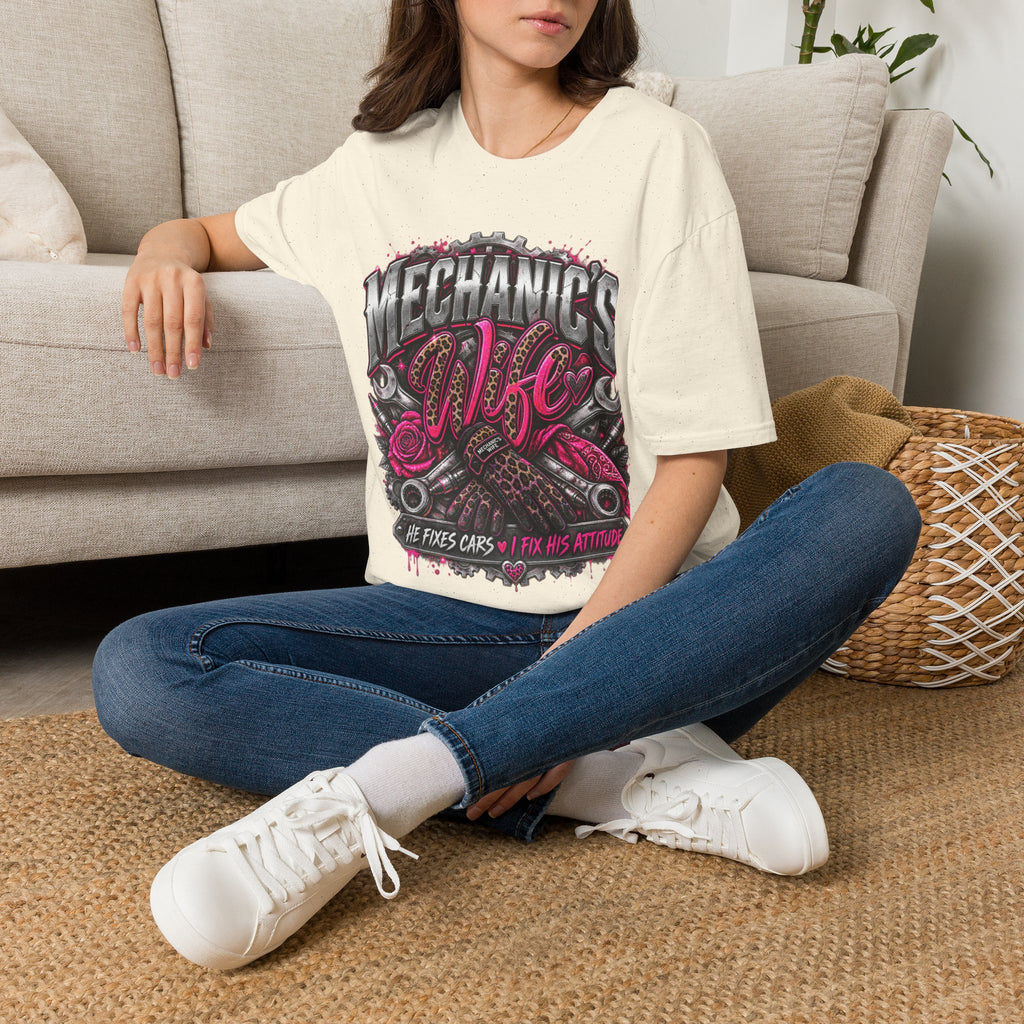 Mechanic's Wife T-Shirt — Feminine Auto Shop Tee for Gearhead Partners