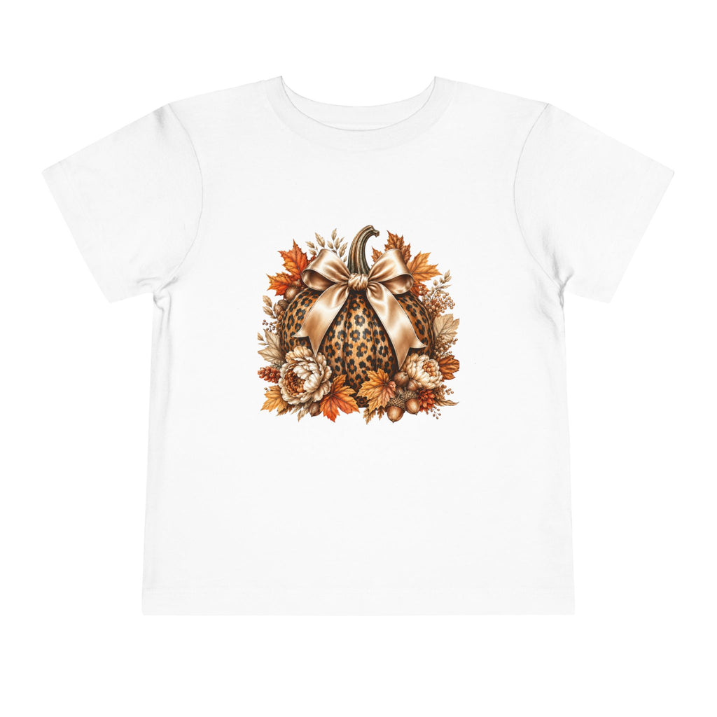 Toddler Tee — Leopard Pumpkin Fall Floral Design