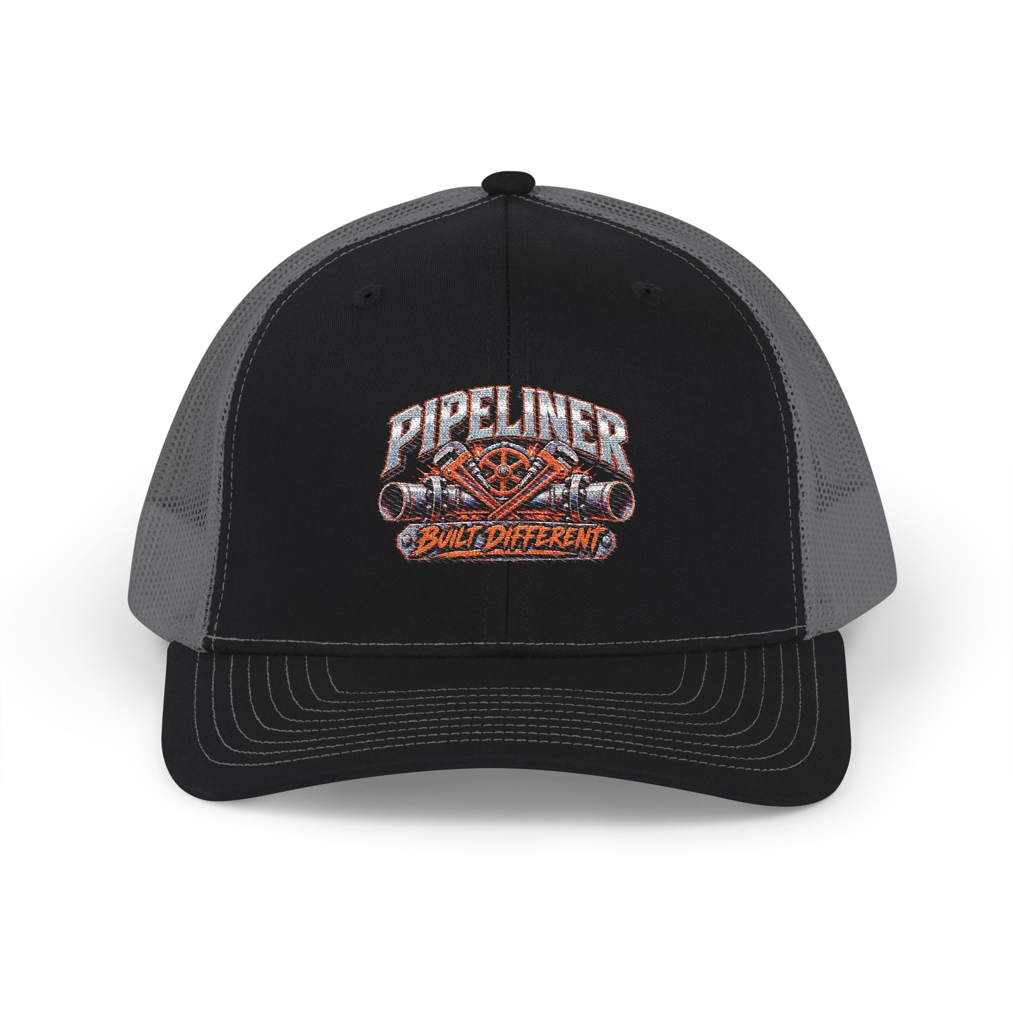 Pipeliner Trucker Cap – Embroidered Snapback Mesh Hat